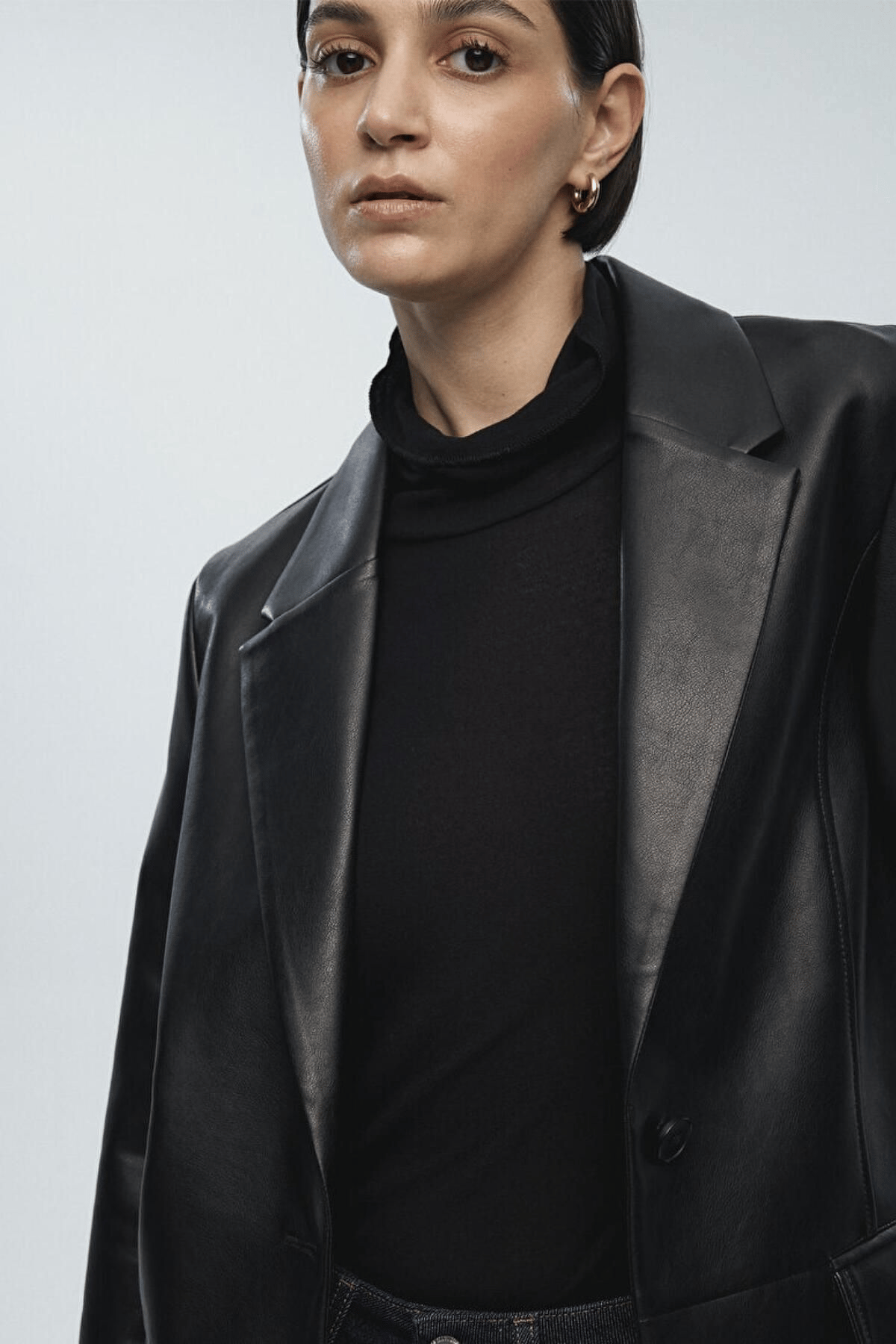 MAVİ KADIN PU BLAZER CEKET Siyah 1110494-900