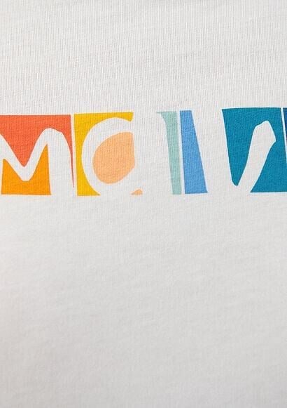 MAVİ KADIN RENKLİ MAVİ LOGO TİŞÖRT Kırık Beyaz 1611482-70057