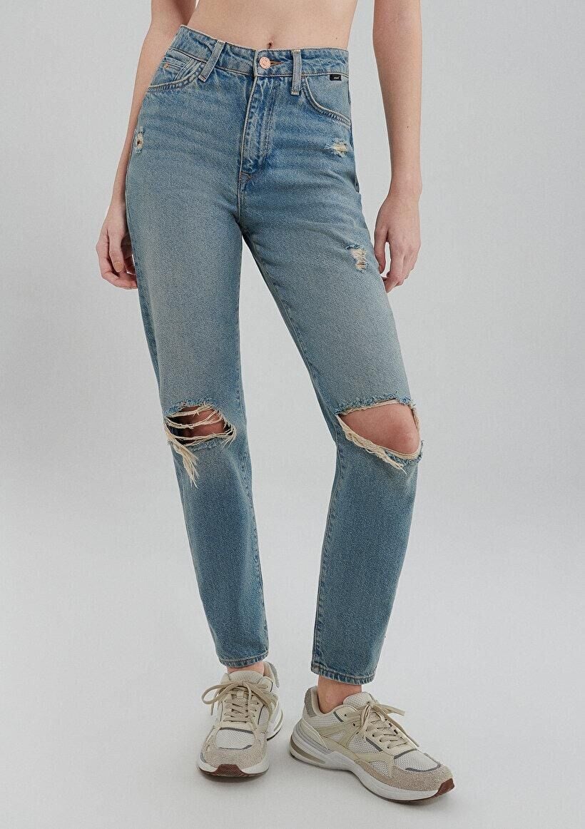 MAVİ KADIN STAR Mid Ripped 90's 101077-85157