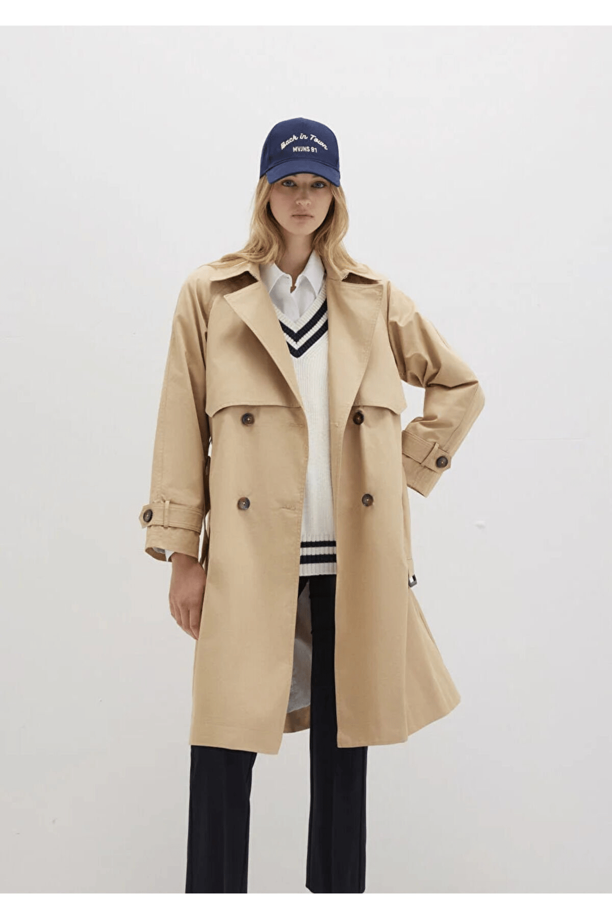 MAVİ KADIN TRENCHCOAT Curd and Whey 110703-82323