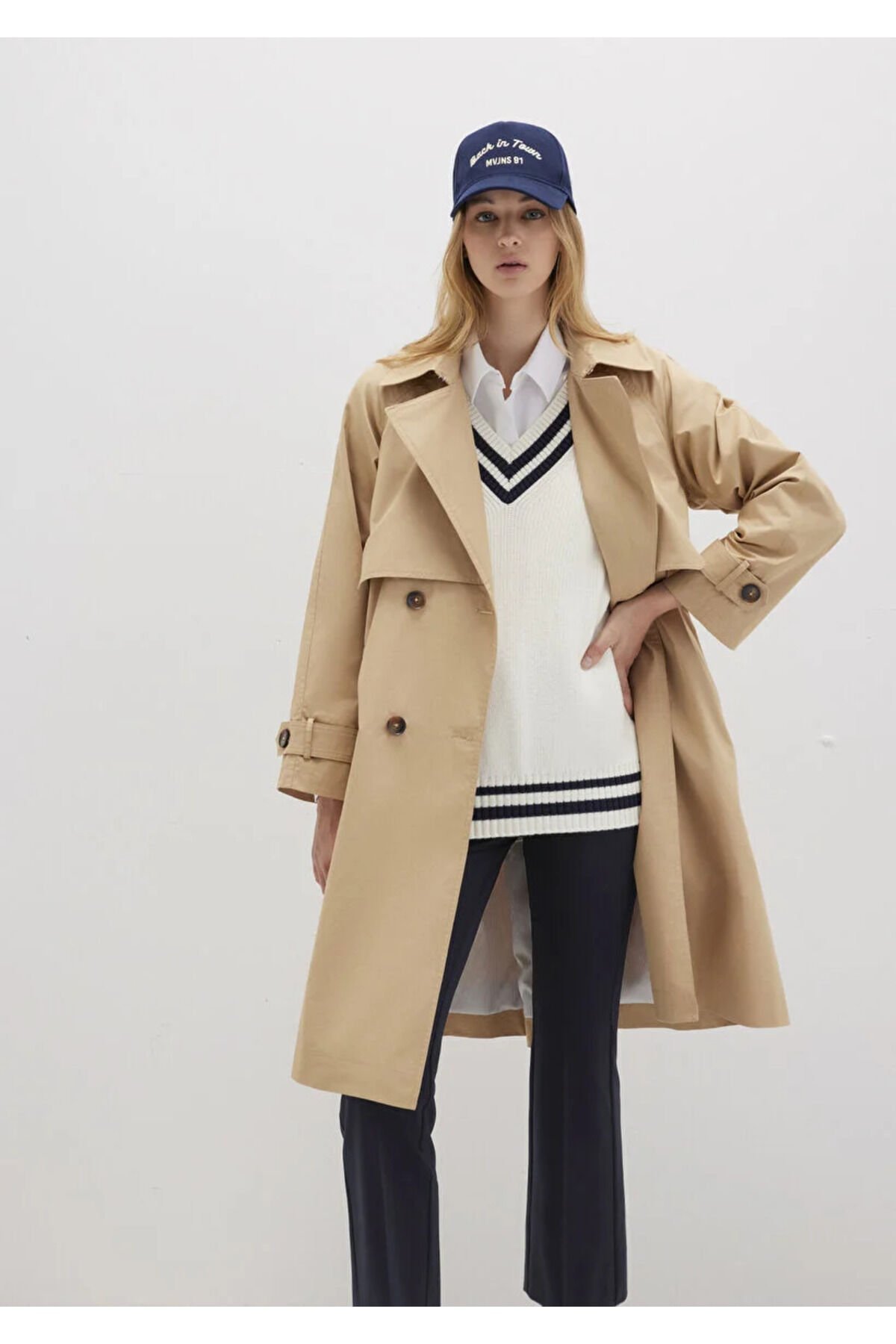 MAVİ KADIN TRENCHCOAT Curd and Whey 110703-82323
