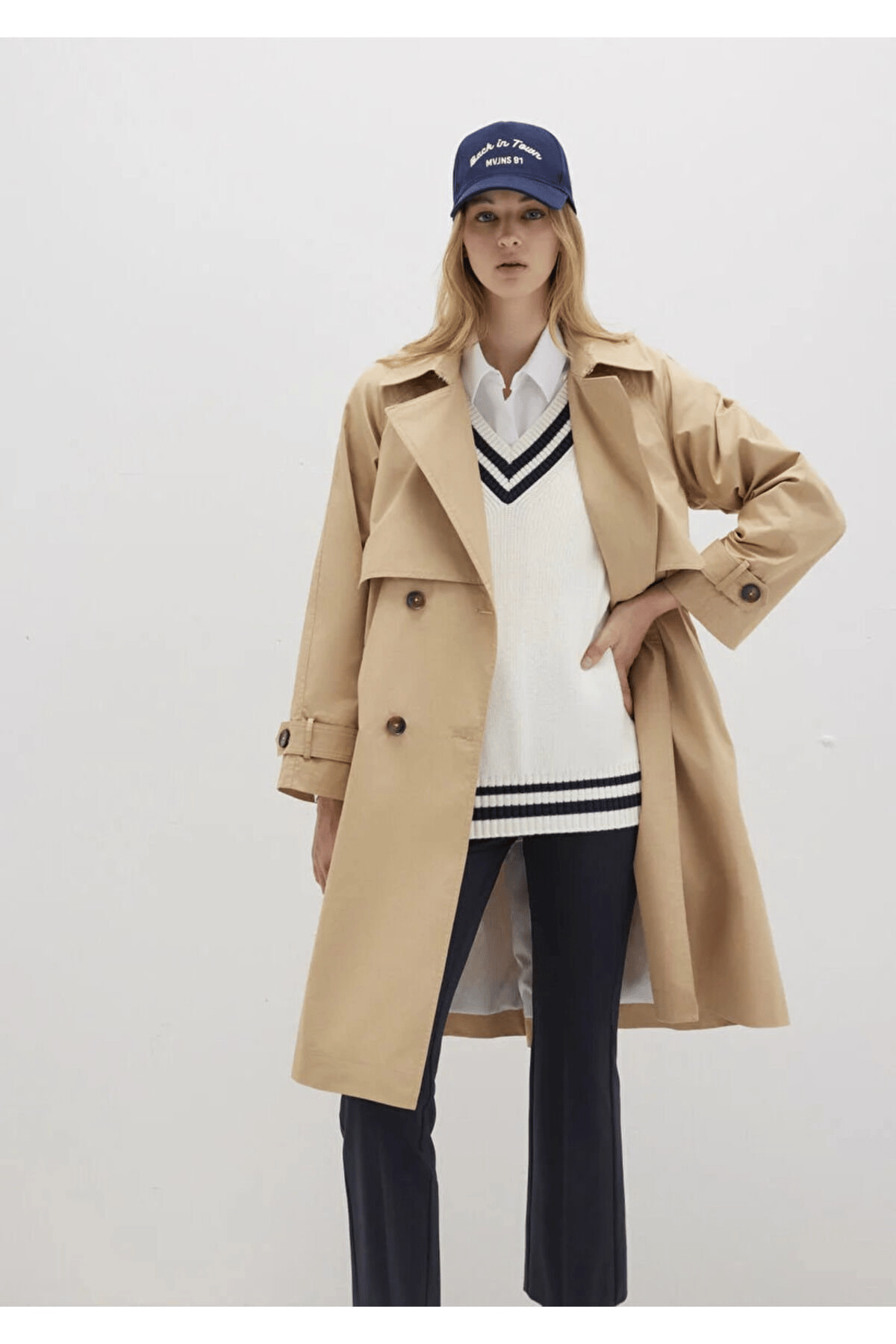 MAVİ KADIN TRENCHCOAT Curd and Whey 110703-82323