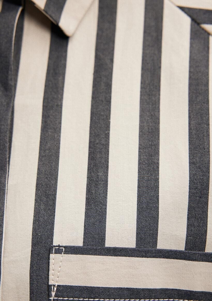 MAVİ KADIN UZUN KOLLU GÖMLEK Beige Bold Stripe 1210677-86622