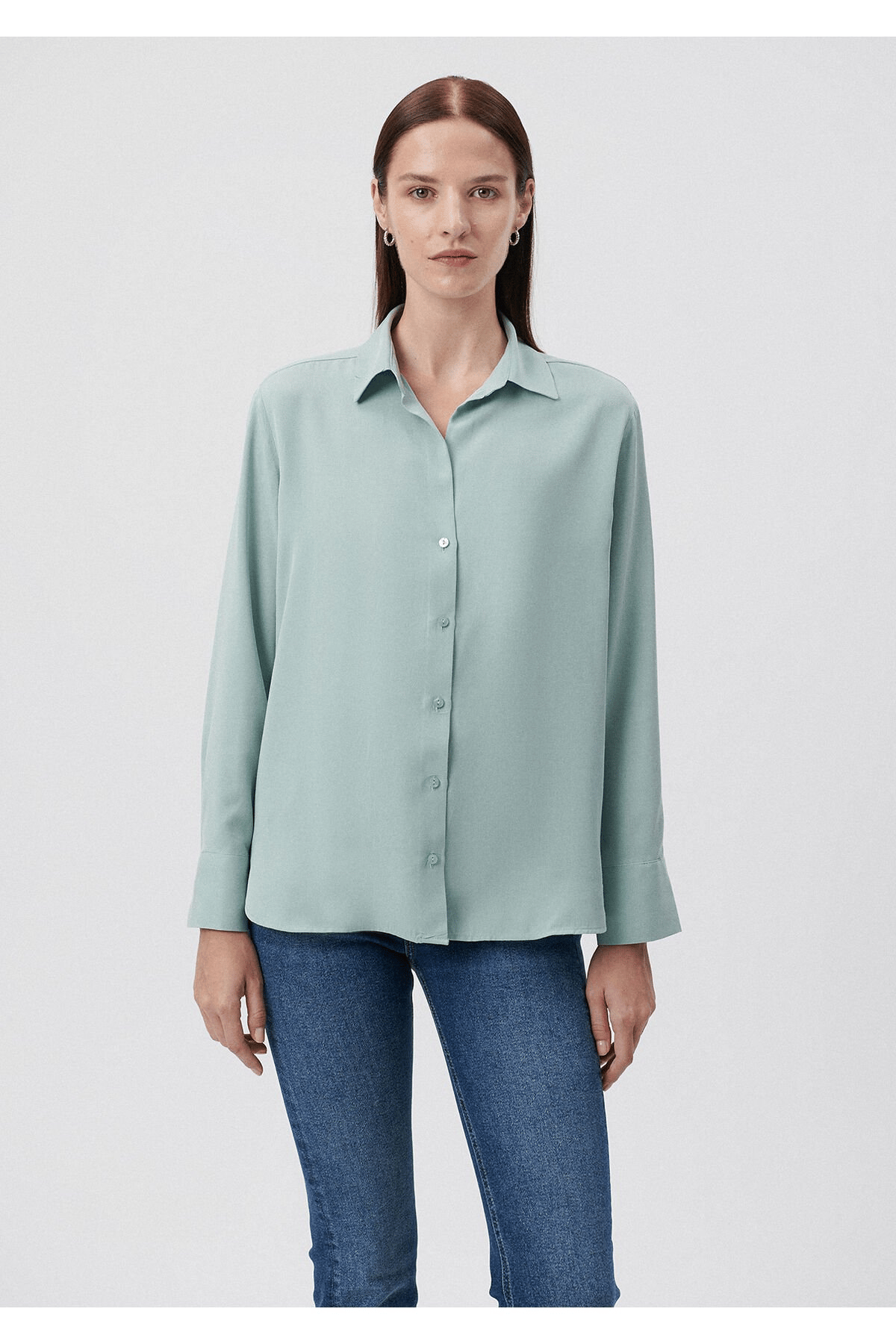 MAVİ KADIN UZUN KOLLU GÖMLEK Blue Surf 1210554-71777