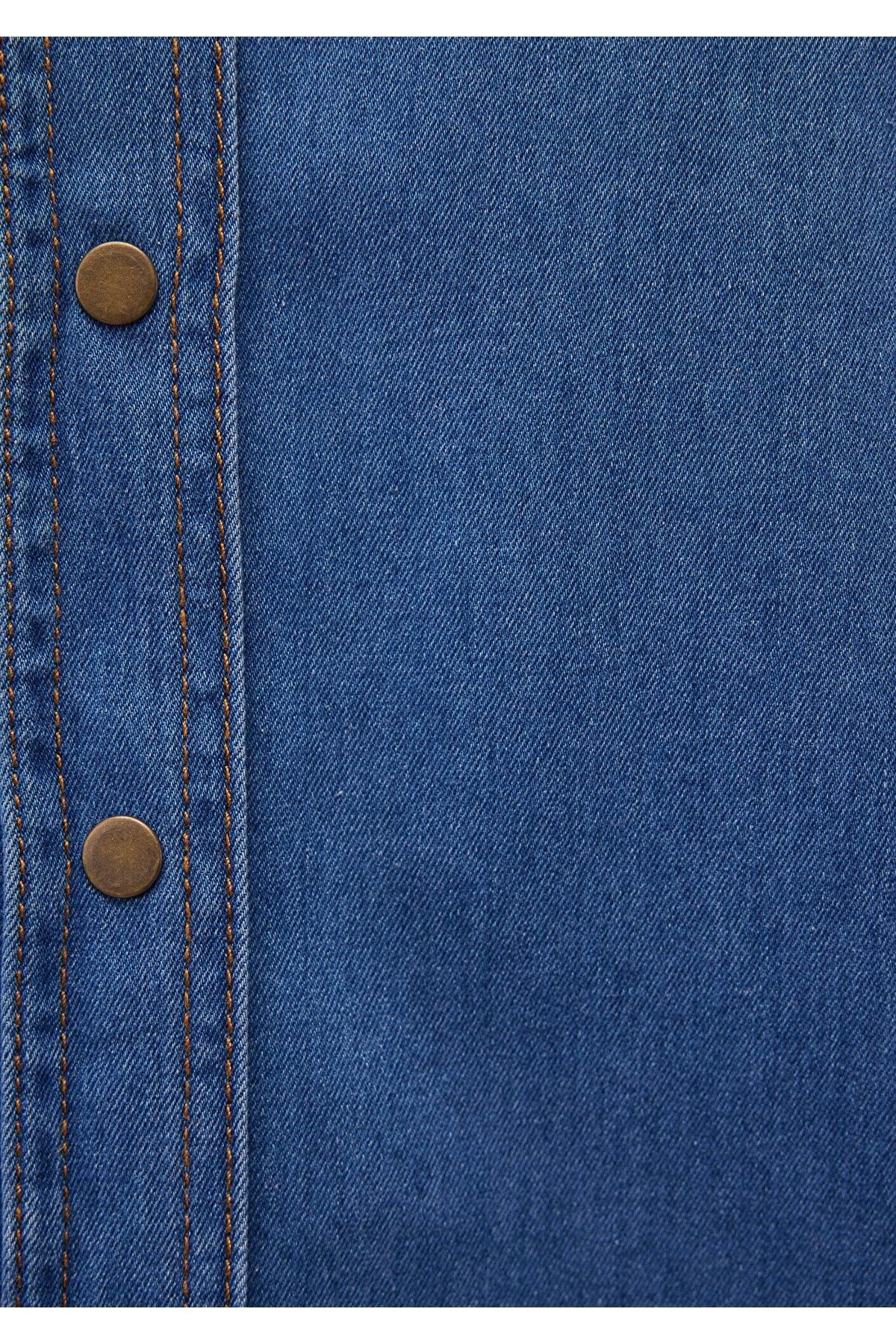 MAVİ KADIN UZUN KOLLU GÖMLEK DARK INDIGO 1210959-85481