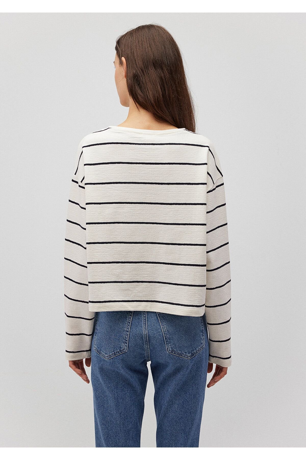 MAVİ KADIN UZUN KOLLU PENYE Derin Mavi Çizgili 1612614-84634