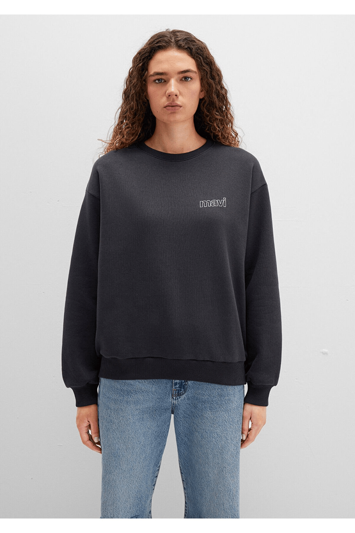 MAVİ KADIN UZUN KOLLU SWEATSHIRT Koyu Antrasit 1611656-82185