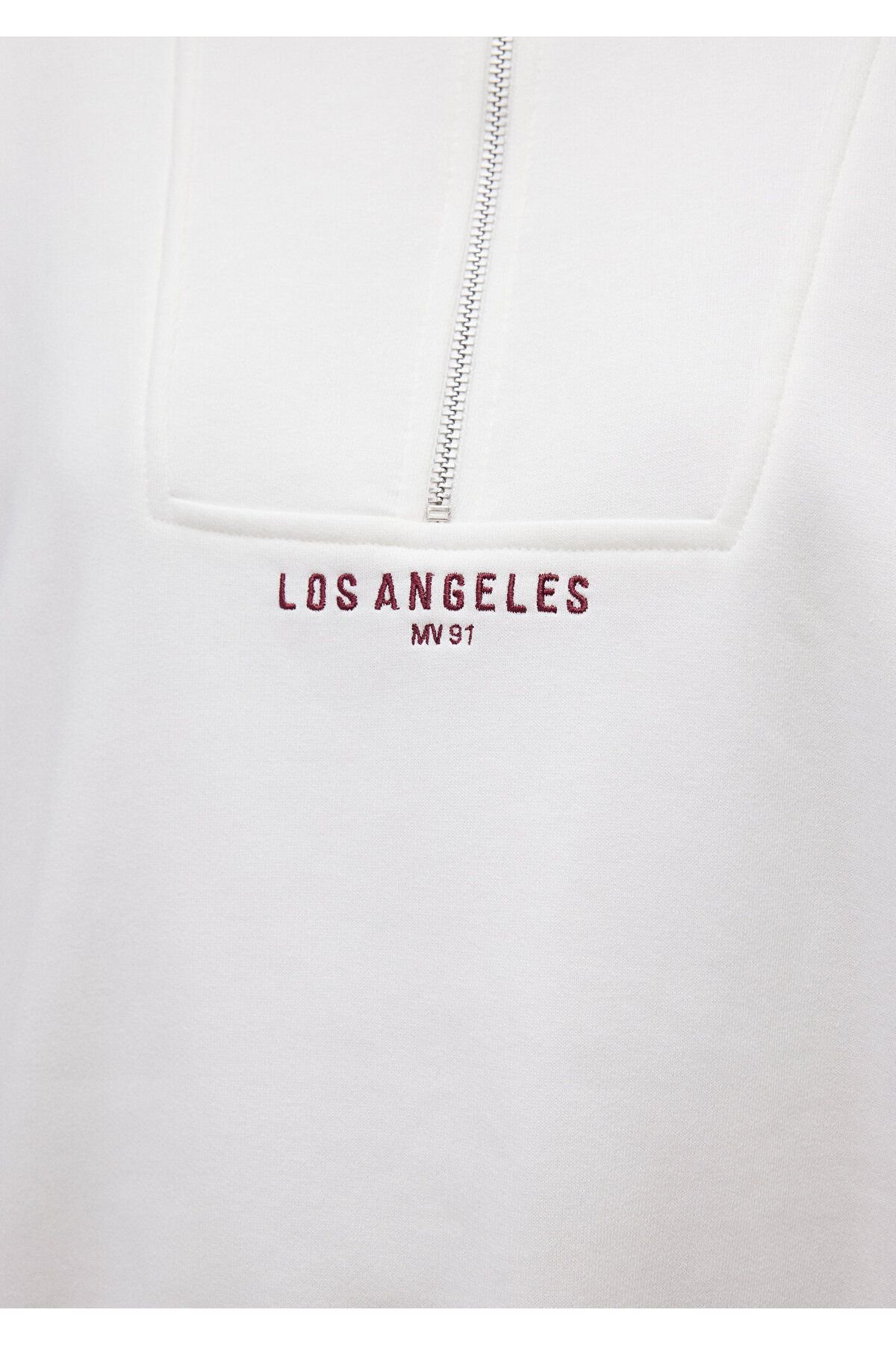 MAVİ KADIN YARIM FERMUARLI SWEATSHIRT Kırık Beyaz 1S10171-70057