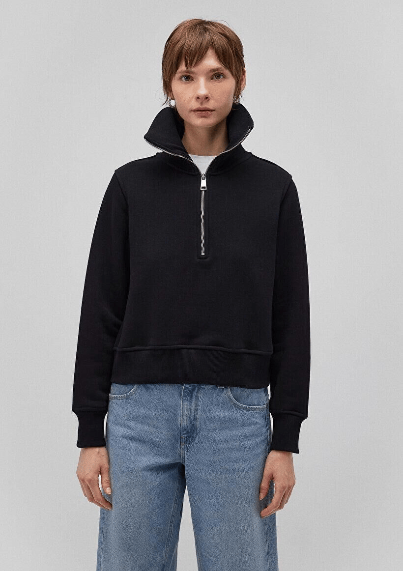 MAVİ KADIN YARIM FERMUARLI SWEATSHIRT Siyah 1S10145-900