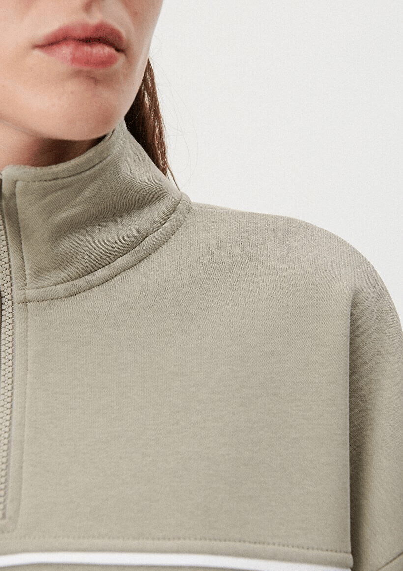 MAVİ KADIN YARIM FERMUARLI SWEATSHIRT Desert Sage 1S10007-85873