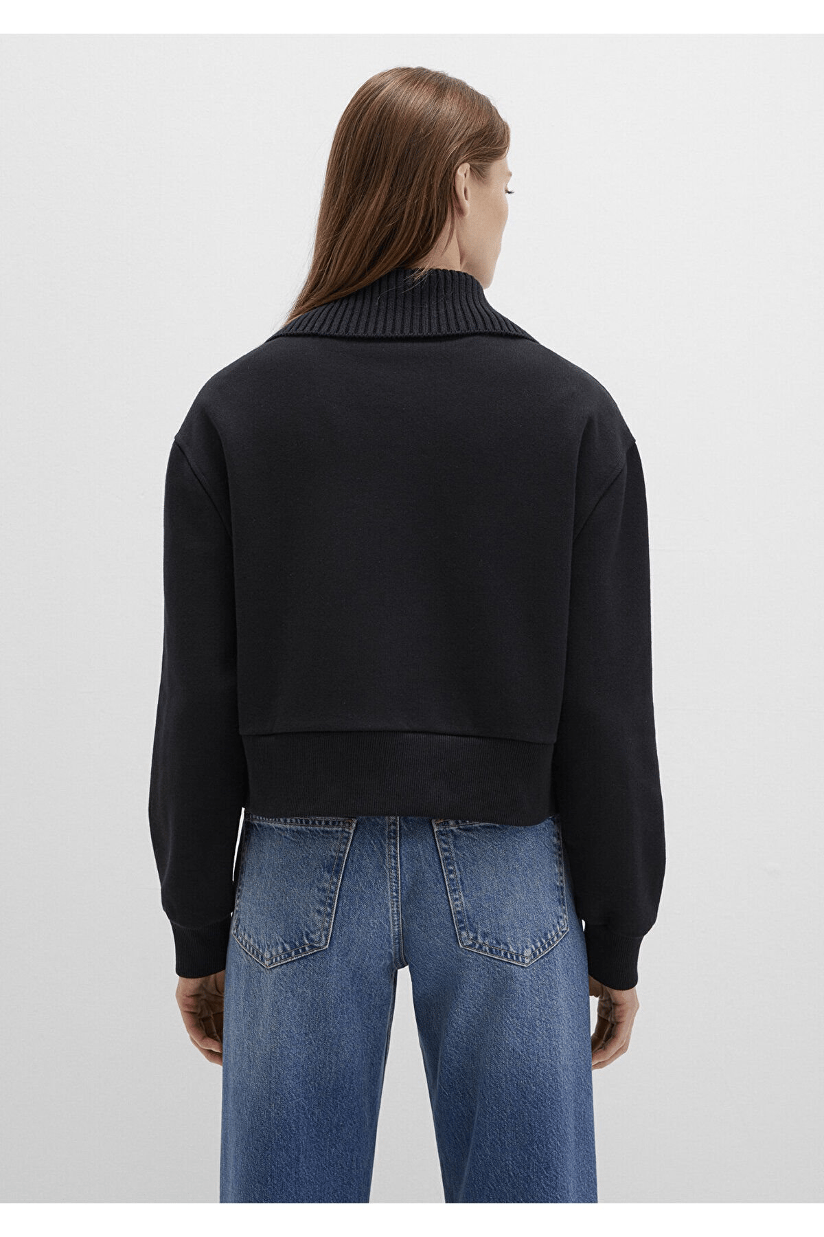 MAVİ KADIN YARIM FERMUARLI SWEATSHIRT Siyah 1S10434-900