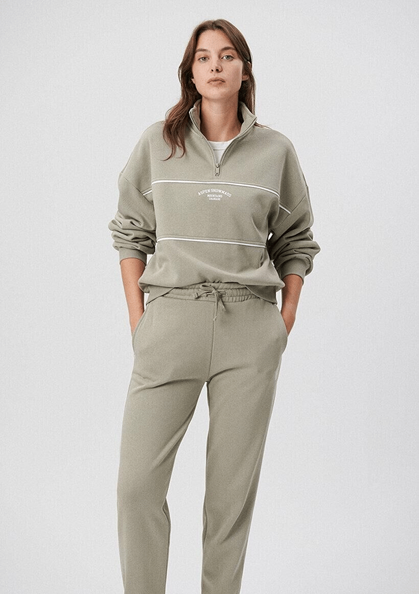 MAVİ KADIN YARIM FERMUARLI SWEATSHIRT Desert Sage 1S10007-85873