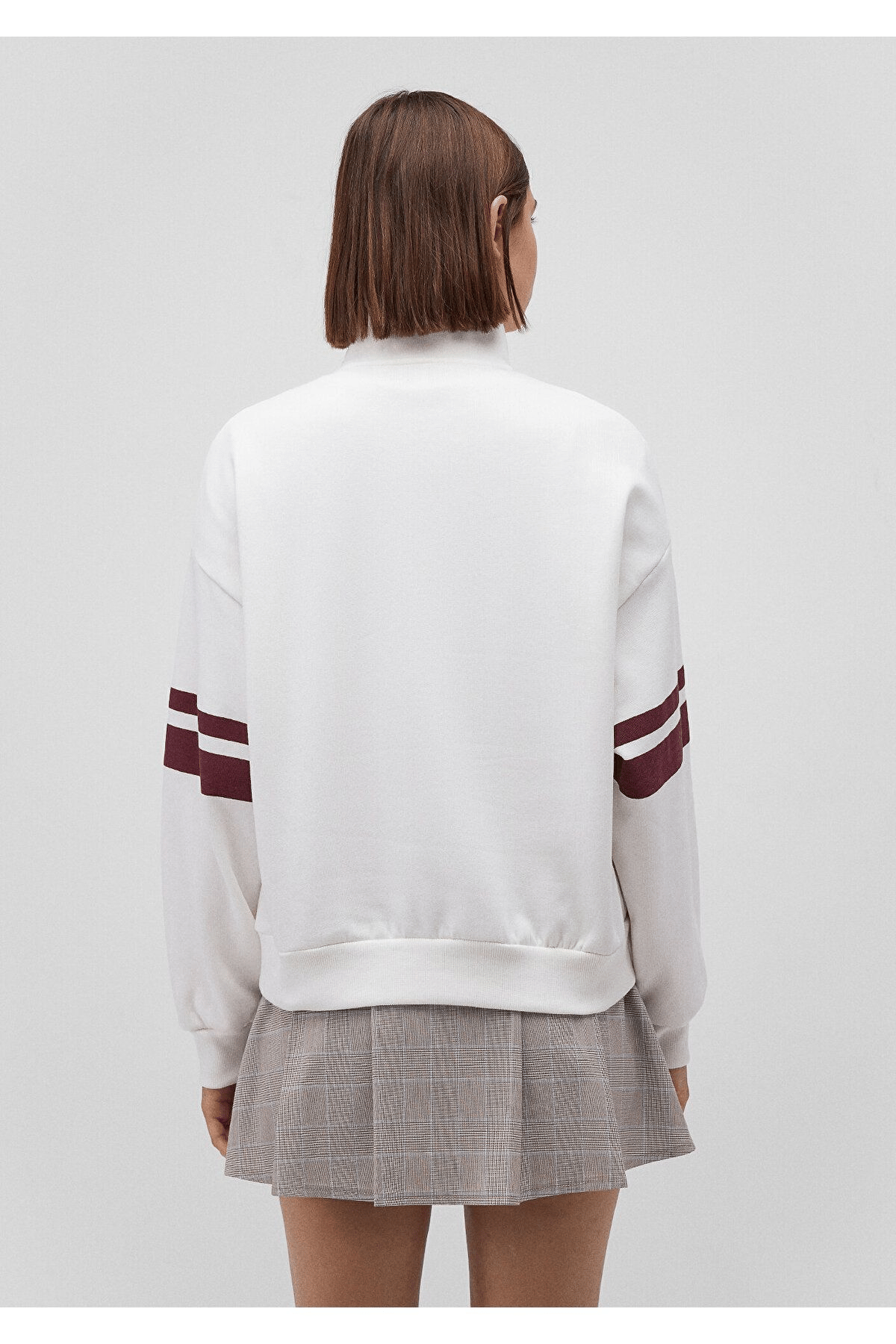 MAVİ KADIN YARIM FERMUARLI SWEATSHIRT Kırık Beyaz 1S10171-70057