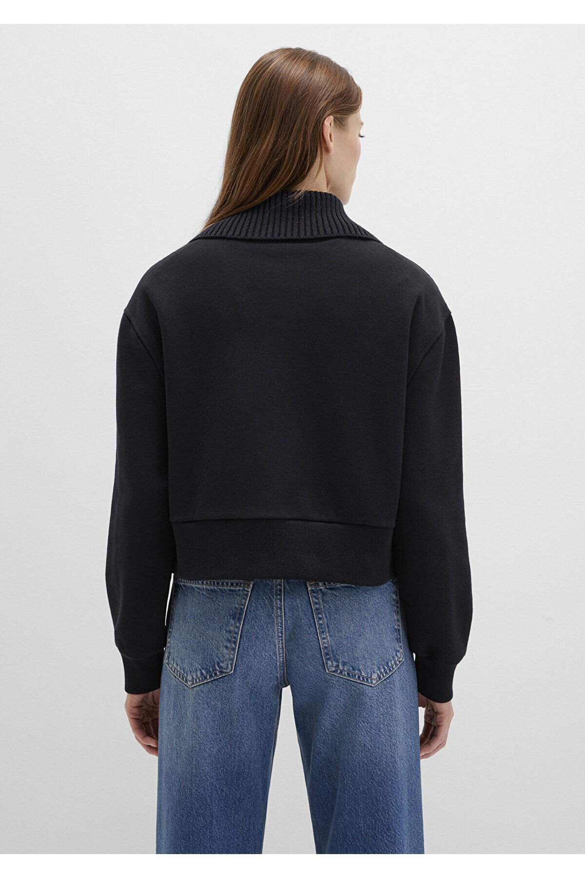 MAVİ KADIN YARIM FERMUARLI SWEATSHIRT Siyah 1S10434-900