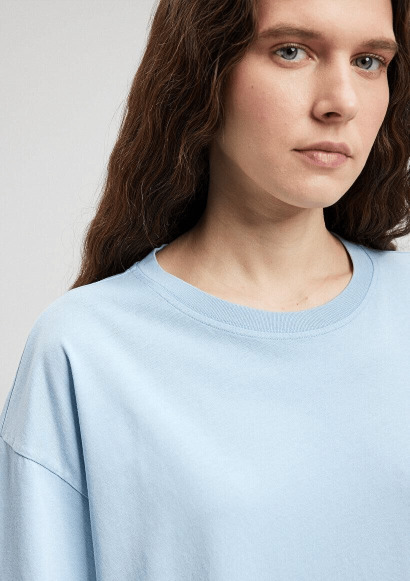 MAVİ KADIN YUVARLAK YAKA BASIC TİŞÖRT Forget-Me-Not 1610317-70820