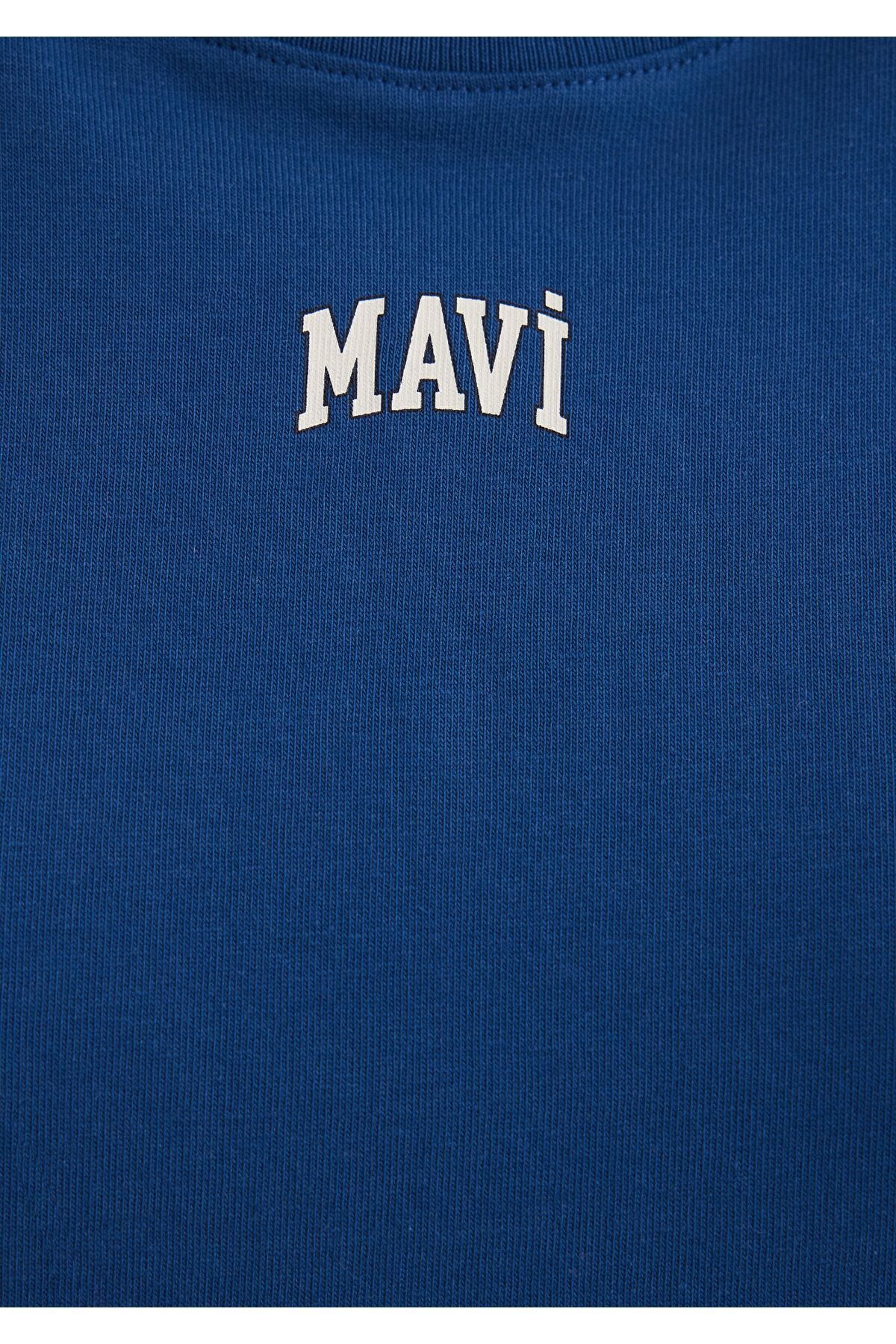 MAVİ KADIN YUVARLAK YAKA KISA KOLLU PENYE TİŞÖRT Ko 1611585-82625