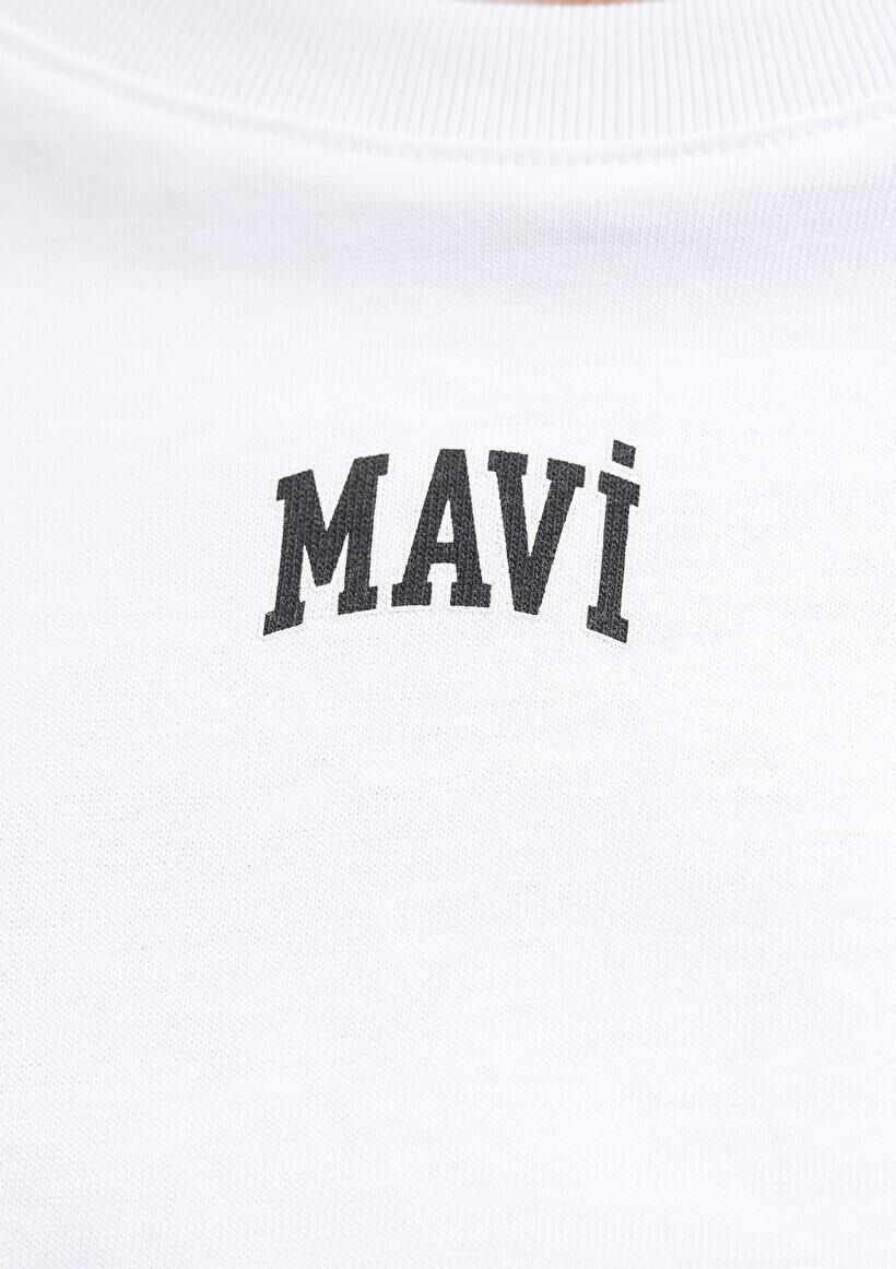 MAVİ KADIN YUVARLAK YAKA KISA KOLLU TİŞÖRT Beyaz 1611585-620