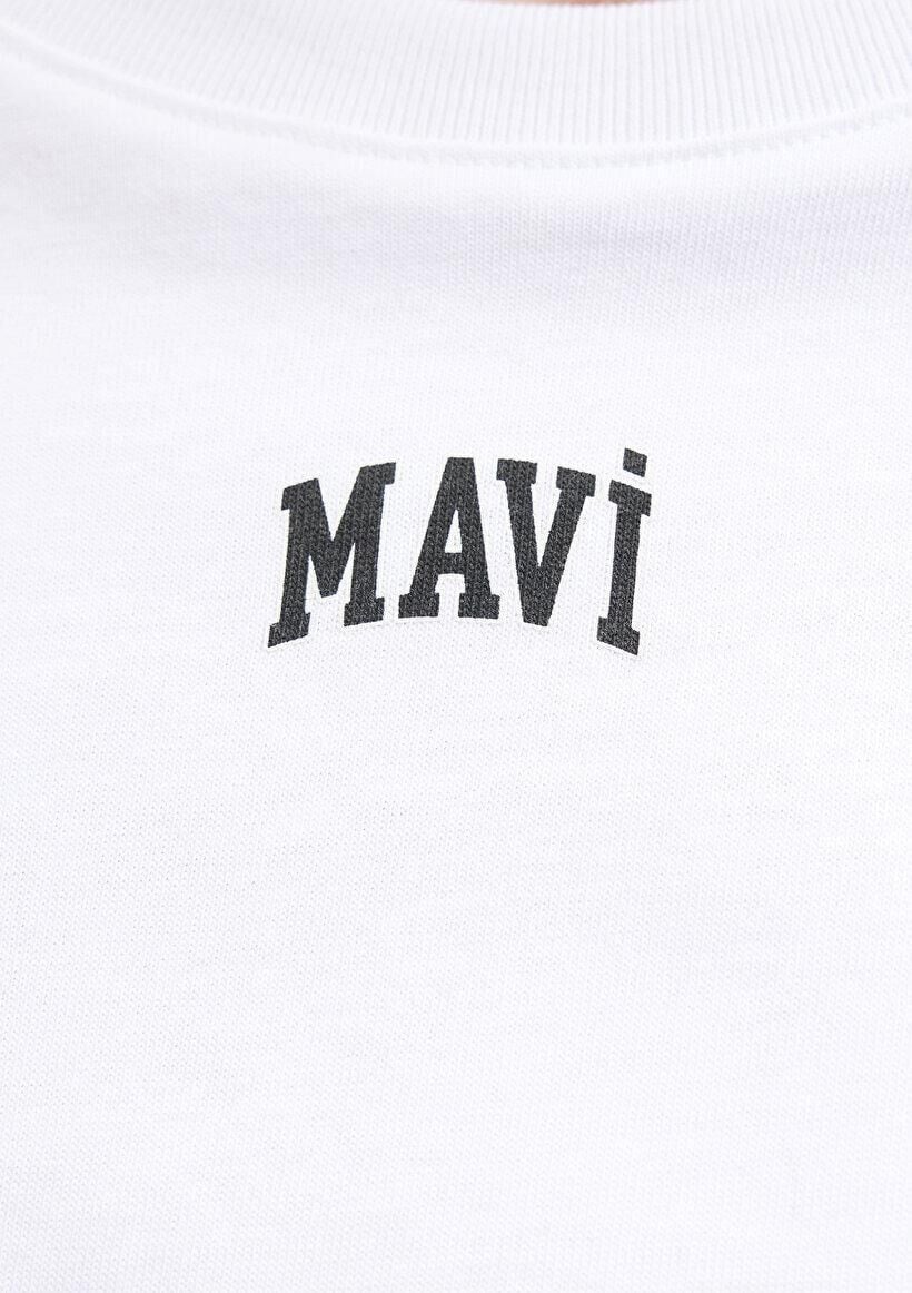 MAVİ KADIN YUVARLAK YAKA KISA KOLLU TİŞÖRT Beyaz 1611585-620