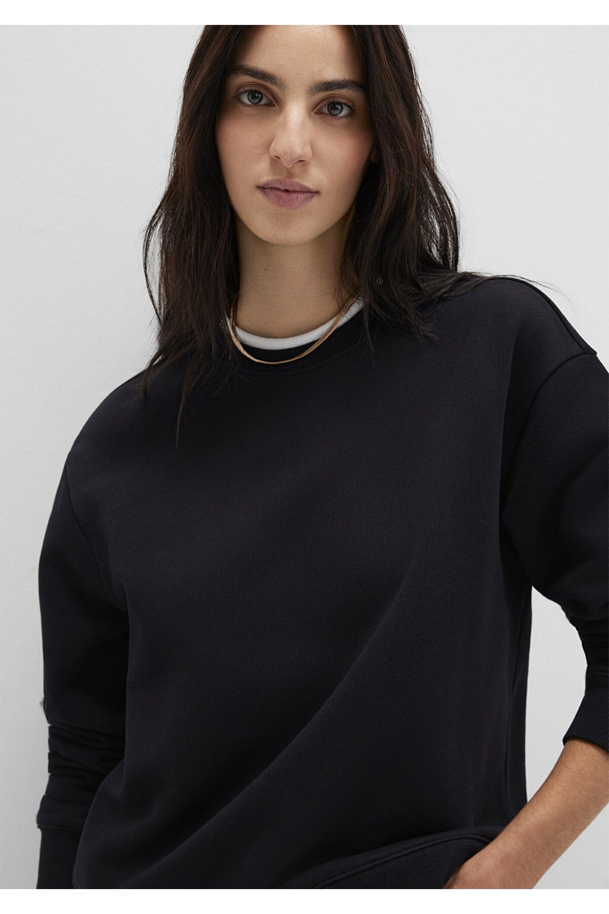 MAVİ KADIN YUVARLAK YAKA SWEATSHIRT Siyah 1S10435-900