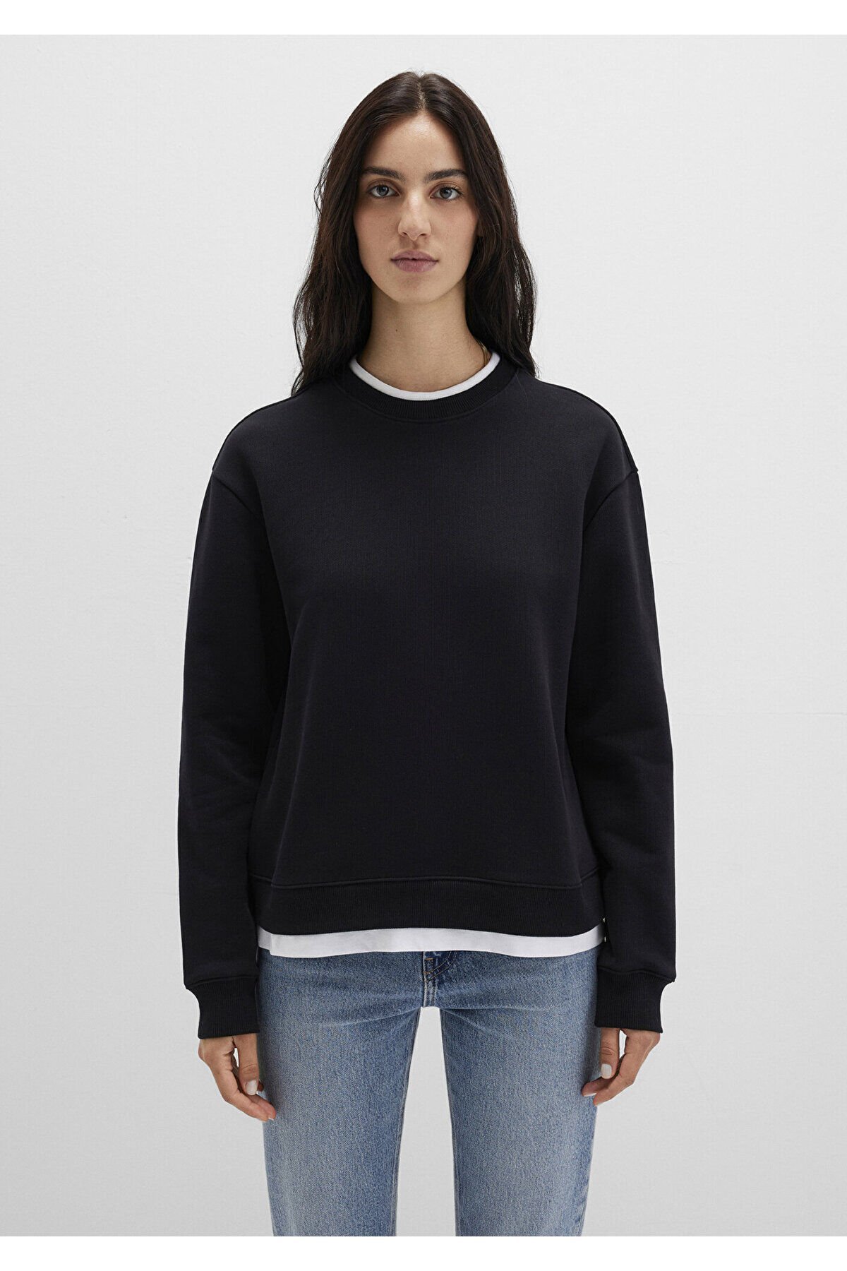 MAVİ KADIN YUVARLAK YAKA SWEATSHIRT Siyah 1S10435-900