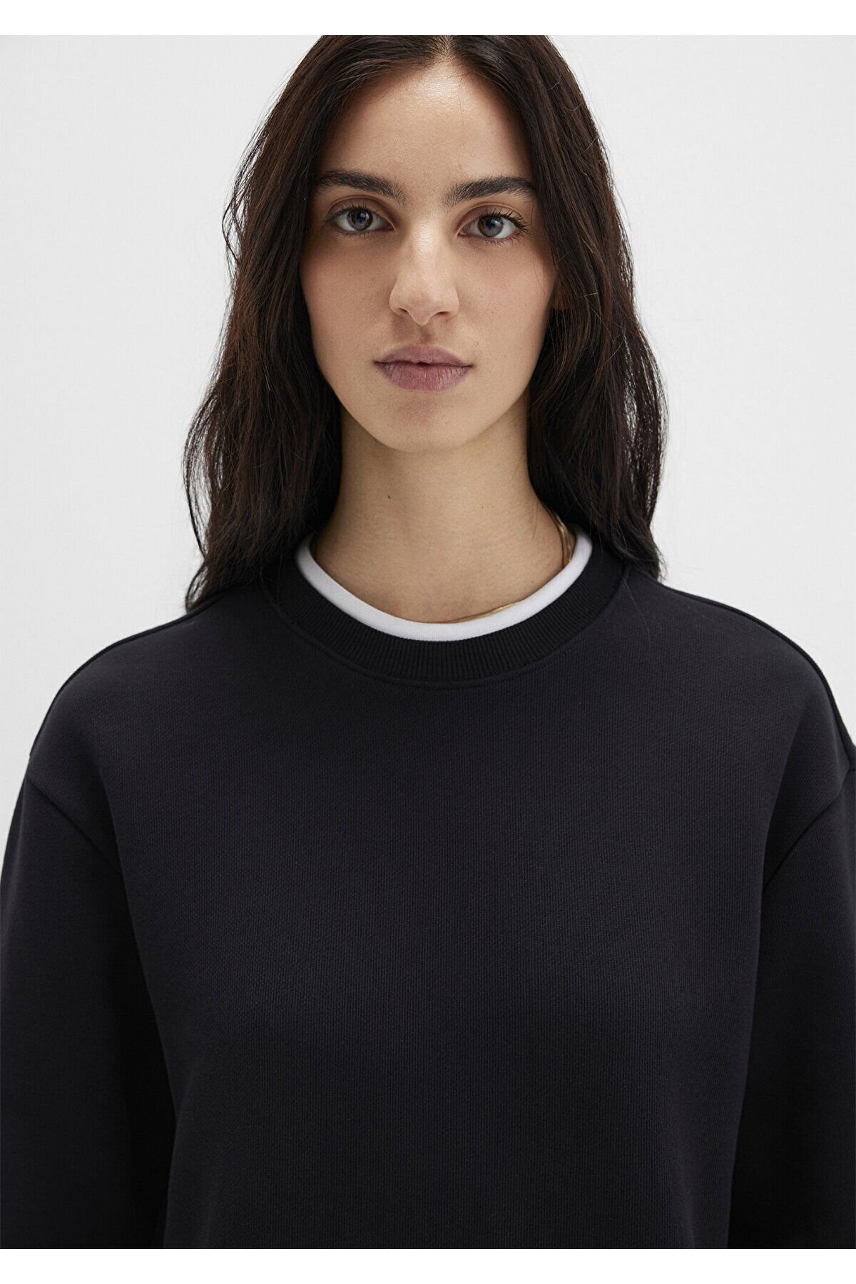 MAVİ KADIN YUVARLAK YAKA SWEATSHIRT Siyah 1S10435-900