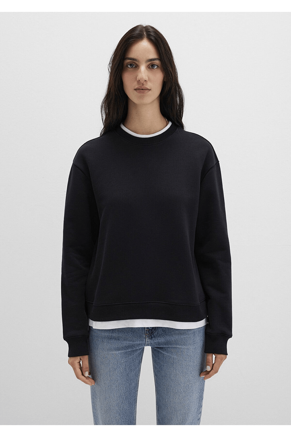 MAVİ KADIN YUVARLAK YAKA SWEATSHIRT Siyah 1S10435-900