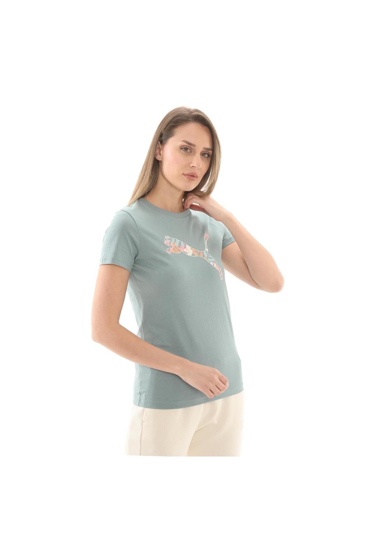 PUMA KADIN GRAPHICS FLORAL CAT LOGO TEE TİŞÖRT 68508130