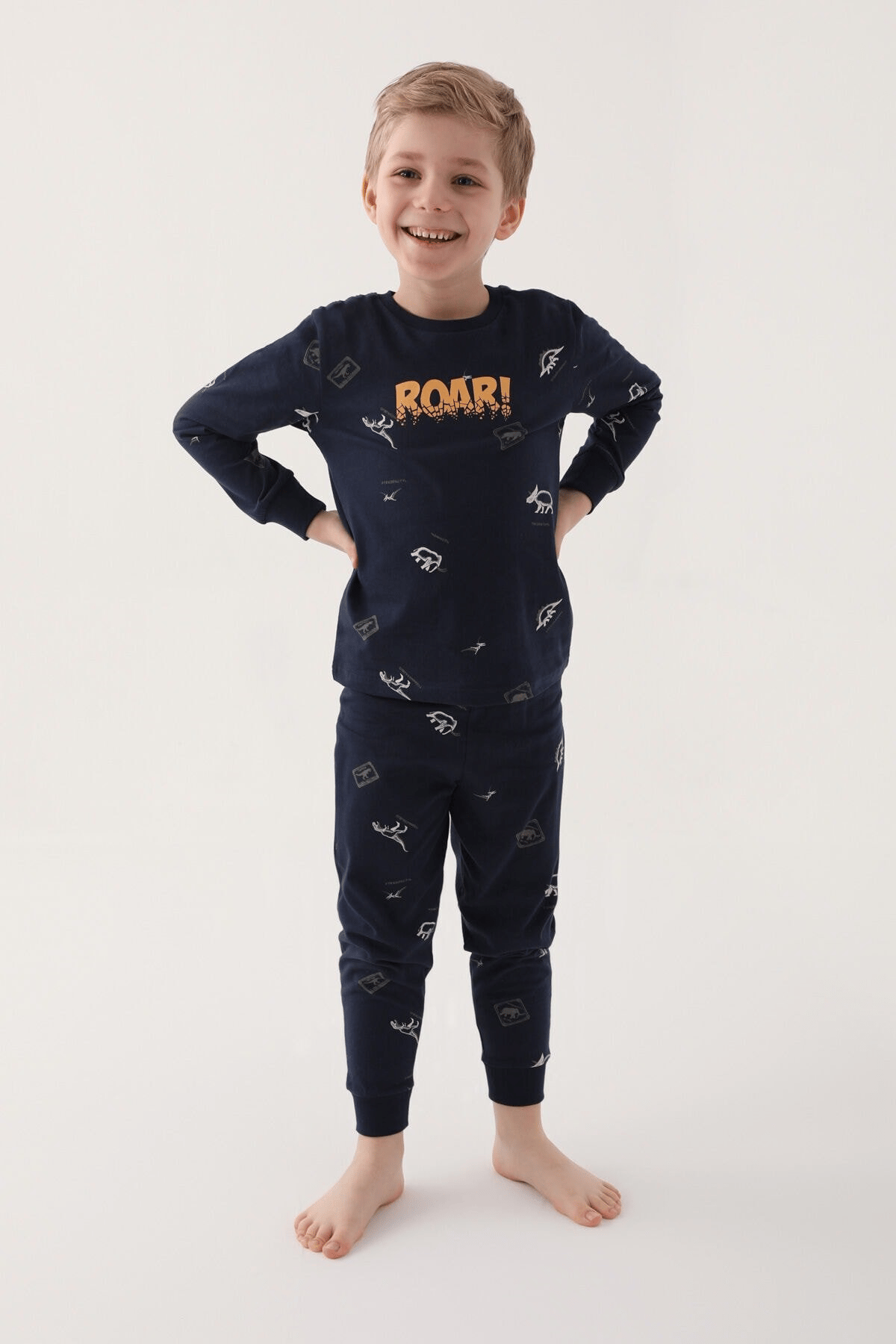 ROLYPOLY ERKEK ÇOCUK UZUN KOL PİJAMA TAKIM RP3222-G