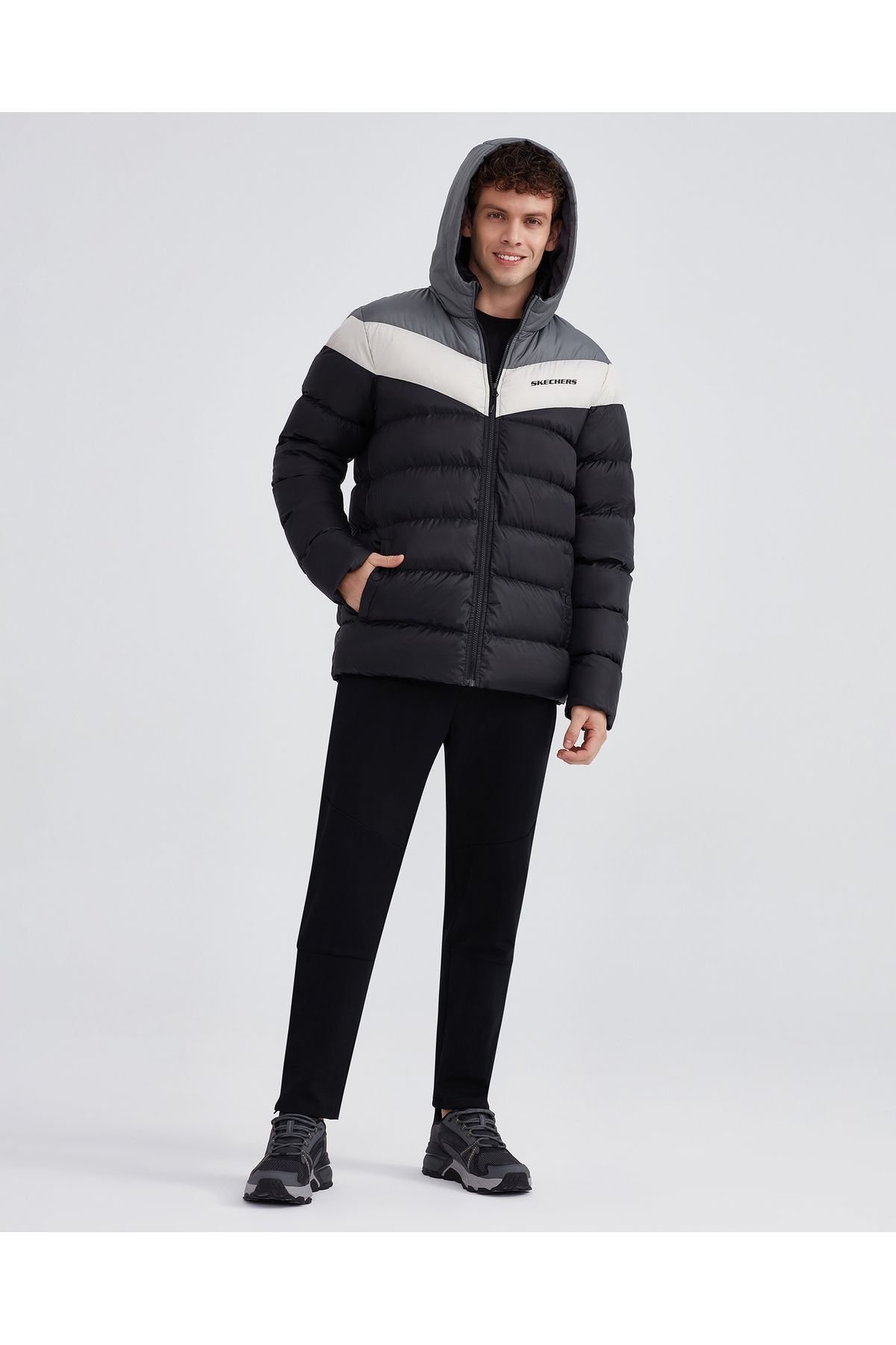 SKECHERS ERKEK ŞİŞME MONT M OUTERWEAR COLORBLOCK PADDED JACKET S222069-001