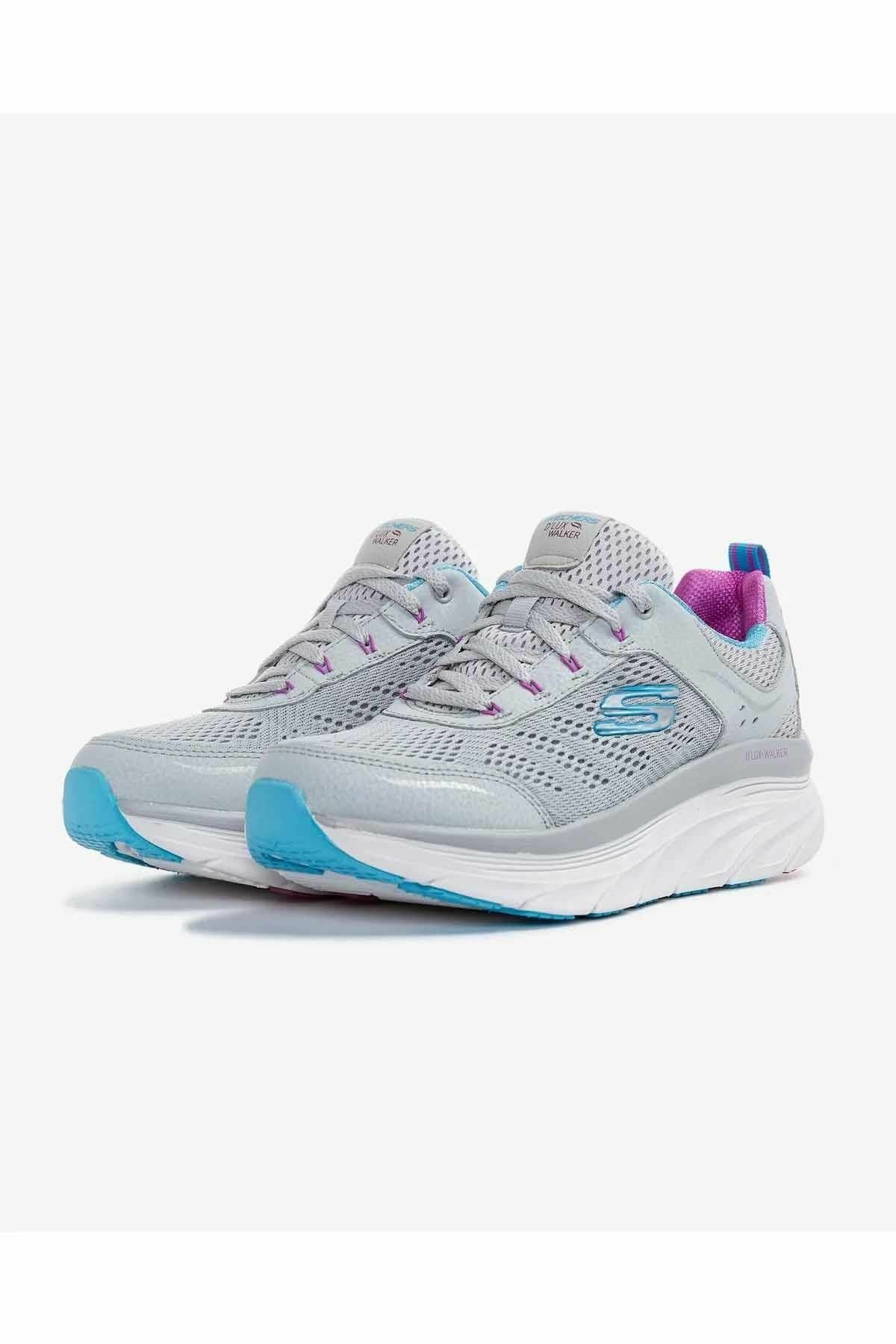 SKECHERS KADIN AÇIK GRİ/ÇOK RENKLİ D'LUX WALKER SPOR AYAKKABI 149023 LGMT