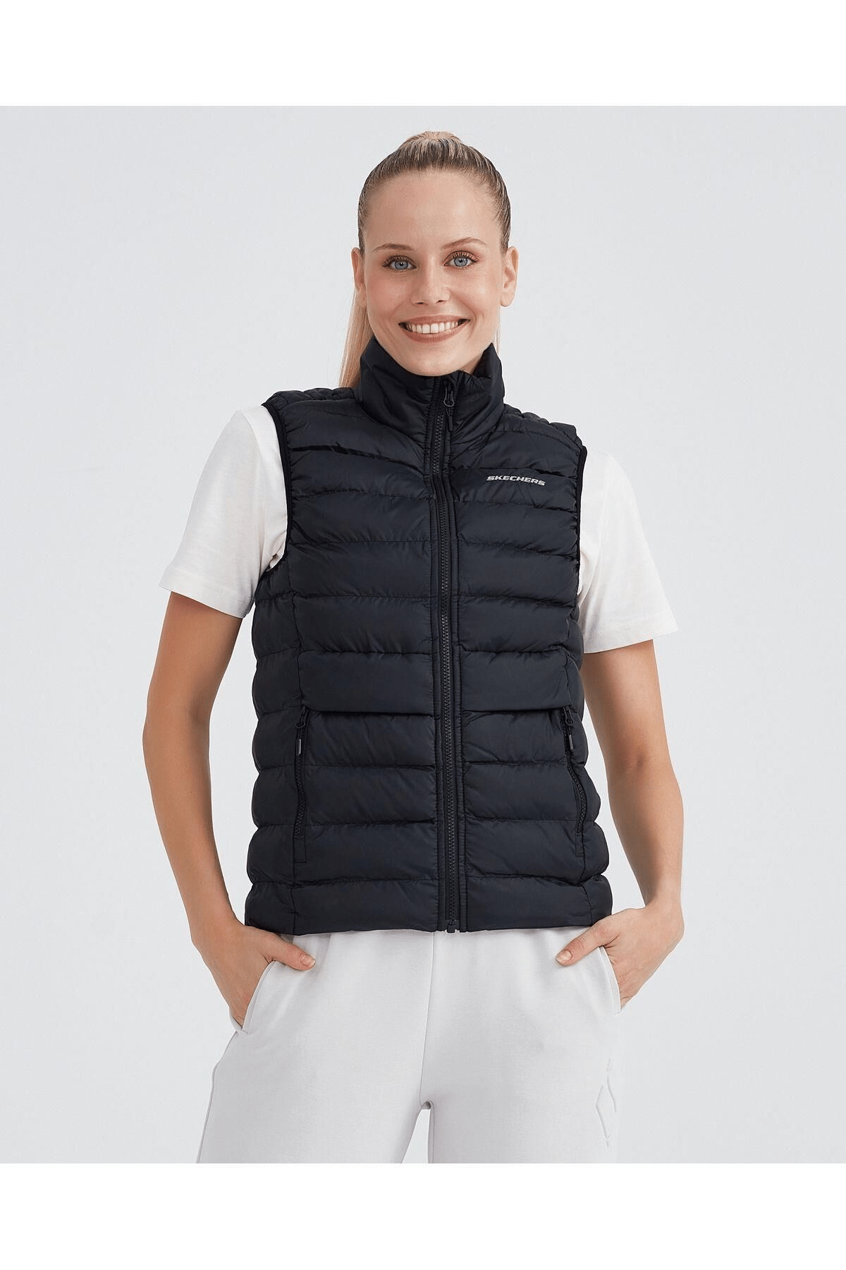 SKECHERS KADIN YELEK W OUTERWEAR PADDED VEST S231239-001