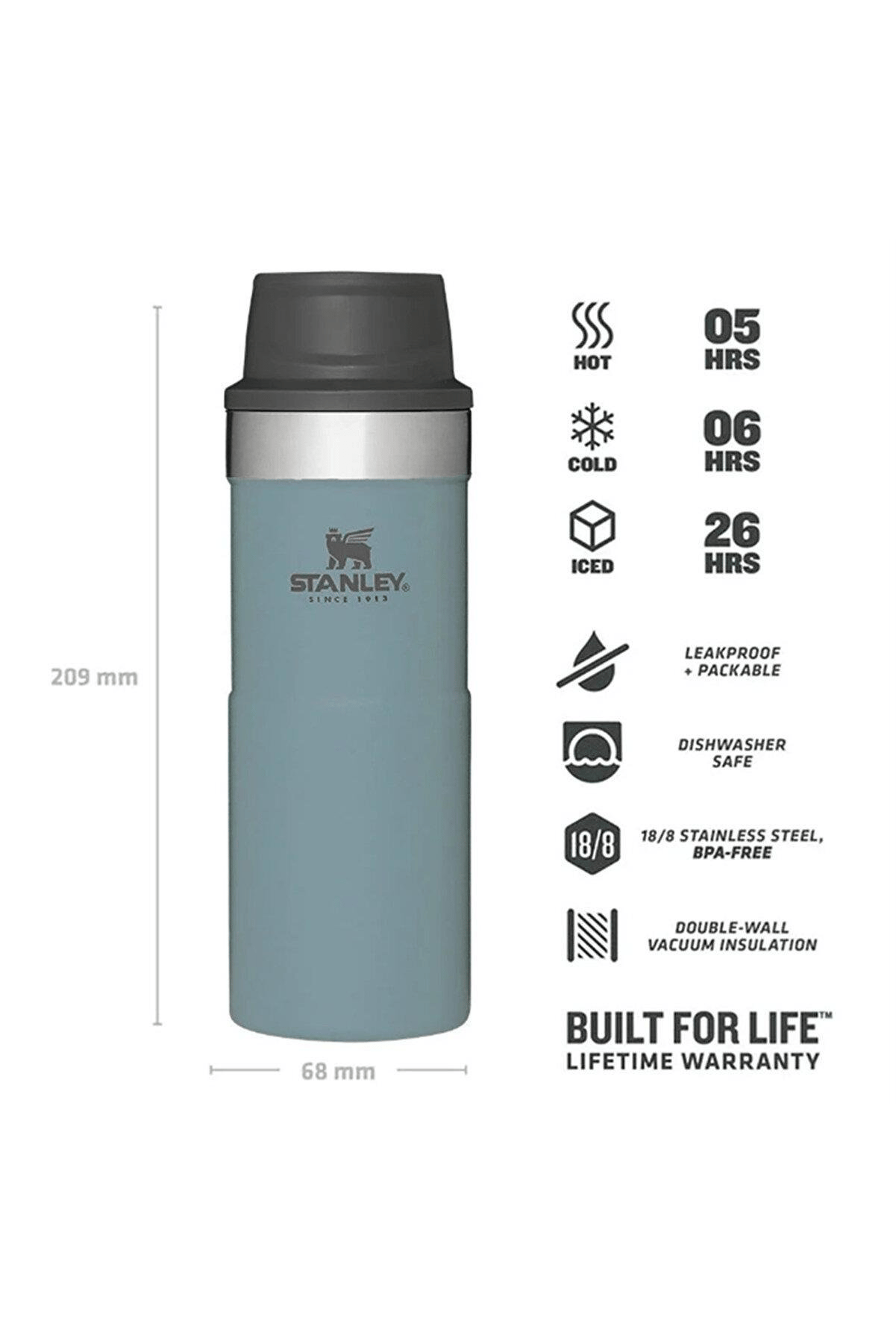 STANLEY 12OZ CLASSIC TRGR-ACTN TRAV MUG SHALE EU TERMOS 10-09848-055