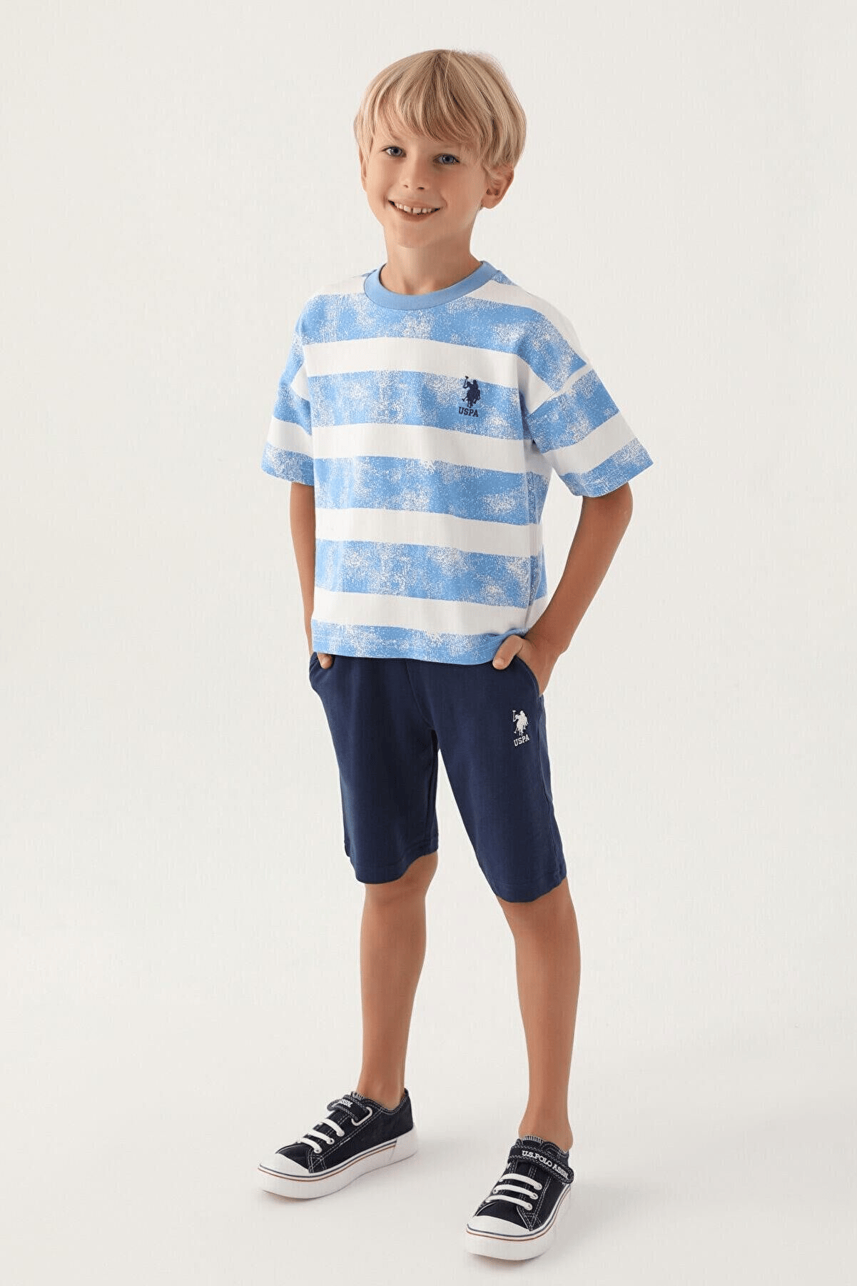 U.S. POLO ASSN KİDS ERKEKÇOCUK BERMUDA TAKIM US1703-4