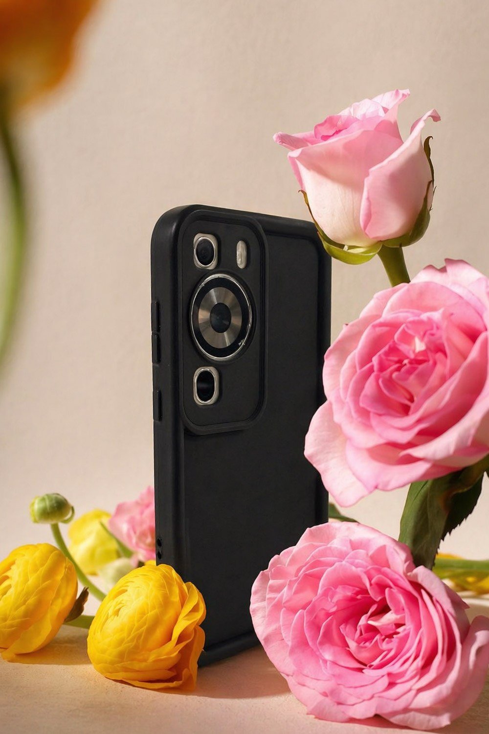 Huawei P60 VE P60 PRO Uyumlu Kamera Çıkıntılı Mat Silikon Telefon Kılıfı