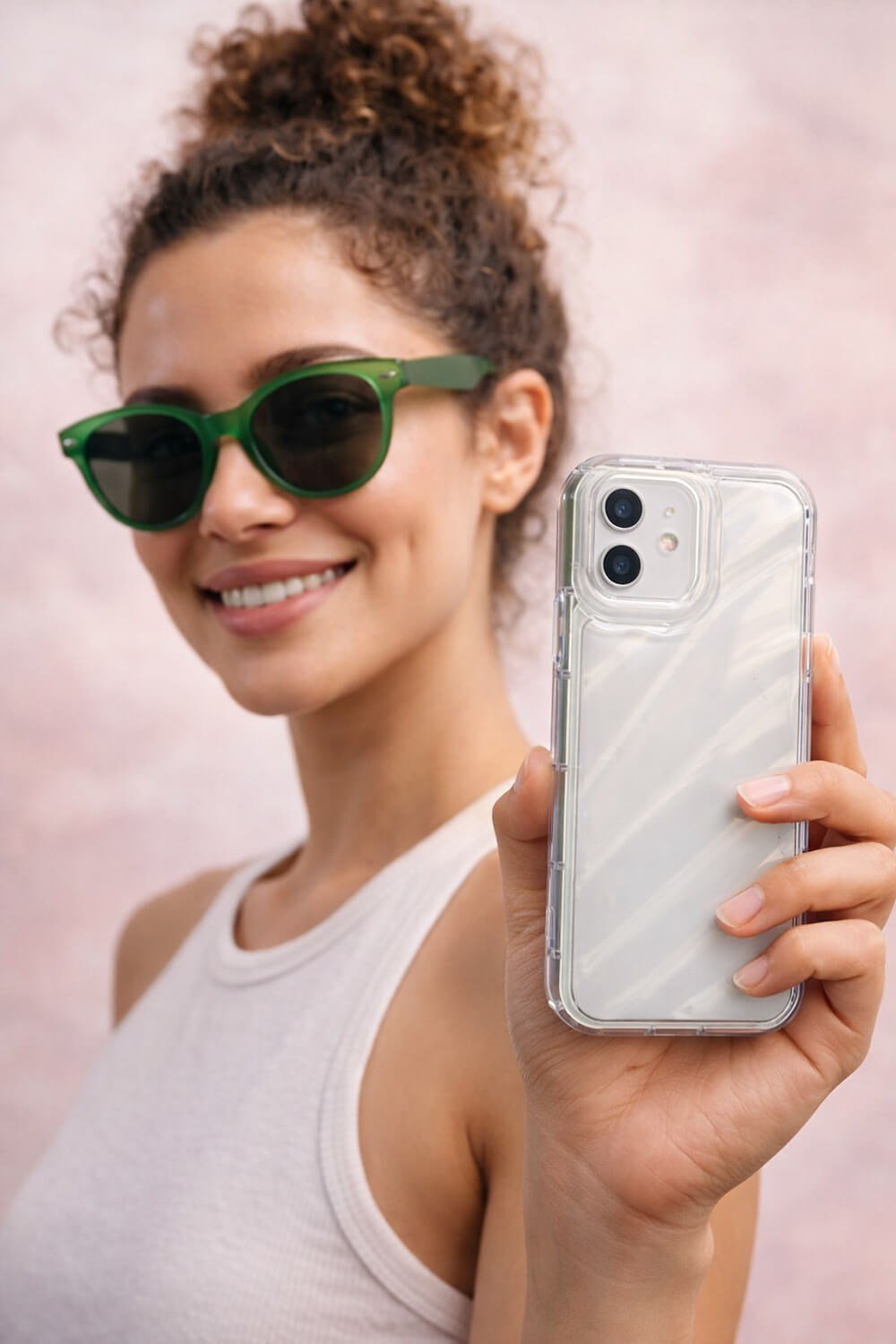 iPhone 12 Pro Uyumlu Telefon Kılıfı Kamera Çıkıntılı Kabartmalı Parlak Desenli Darbe Emici Silikon Kılıf
