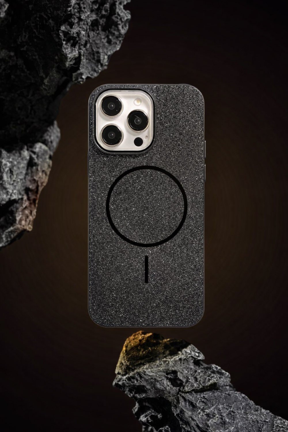 iPhone 12 pro Uyumlu Telefon Kılıfı Magsafe Wireless Şarj Özellikli Simli Lüks Silikon Kılıf