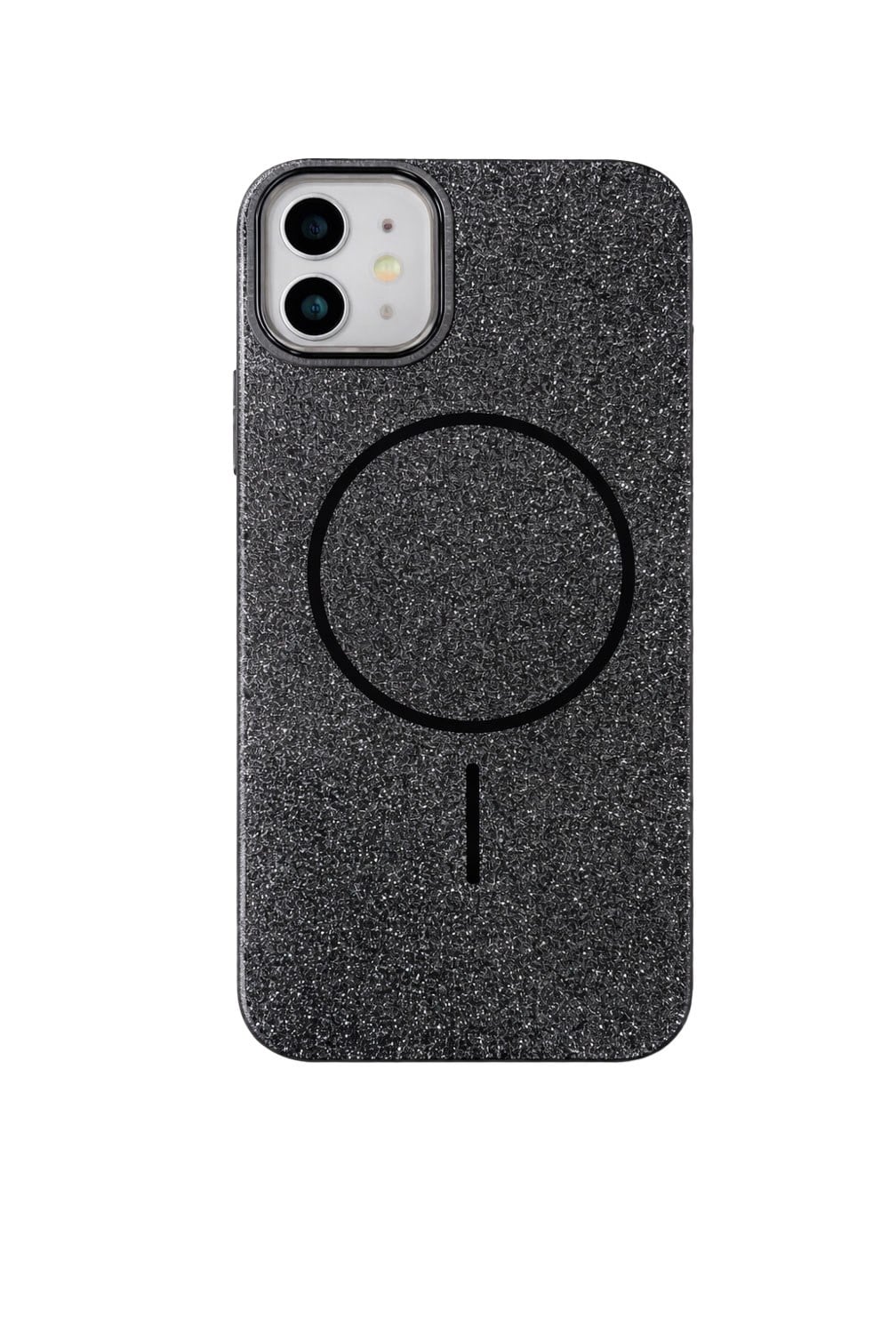 iPhone 12 Uyumlu Telefon Kılıfı Magsafe Wireless Şarj Özellikli Simli Lüks Silikon Kılıf