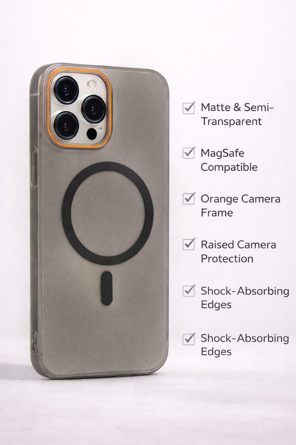 iPhone 13 Pro Max Uyumlu Magsafe Wireless Şarj Özellikli Mat Sert Arka Kapak Kılıf