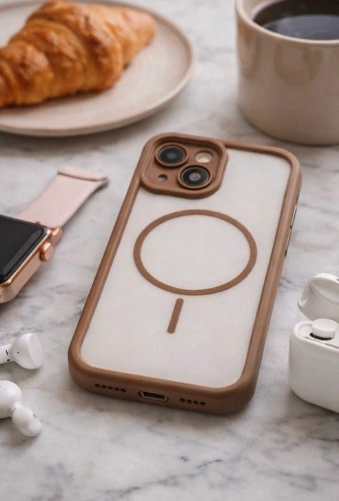 iPhone 13 Uyumlu Kamera Korumalı Magsafe Wireless Şarj Özellikli Mat Silikon Haki renkli Silikon Telefon Kılıfı