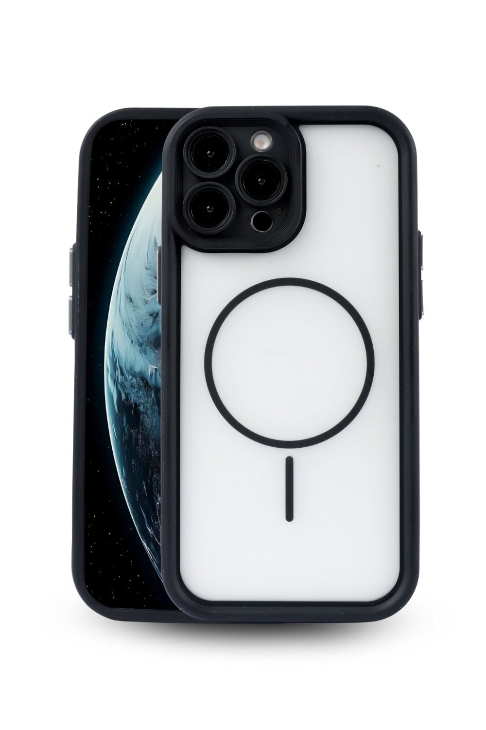 iPhone 14 Pro Max Uyumlu Kamera Korumalı Magsafe Wireless Şarj Özellikli Mat Silikon Siyah renkli Silikon Telefon Kılıfı