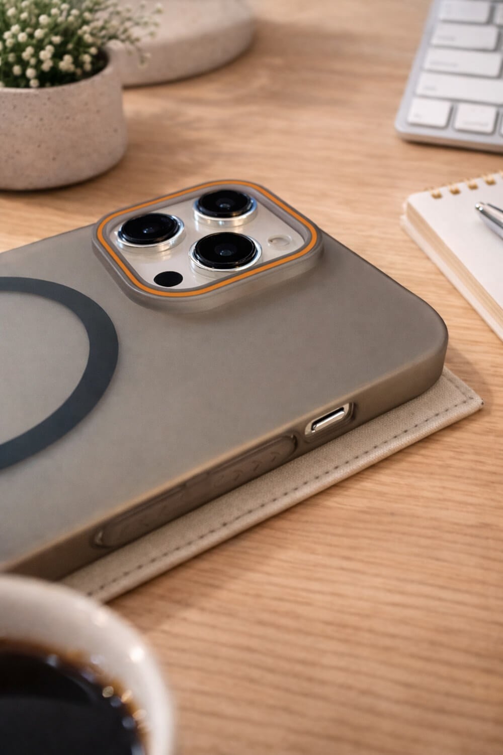 iPhone 14 Pro Uyumlu Magsafe Wireless Şarj Özellikli Mat Sert Arka Kapak Kılıf