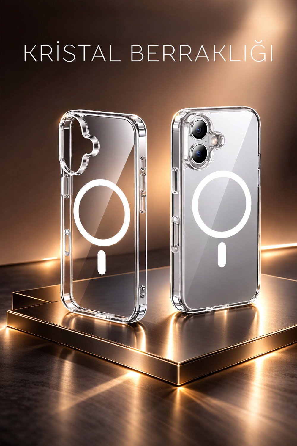 iPhone 16 Plus Uyumlu Kamera Korumalı Magsafe Wireless Şarj Özellikli Lüks Şeffaf Silikon Telefon Kılıfı