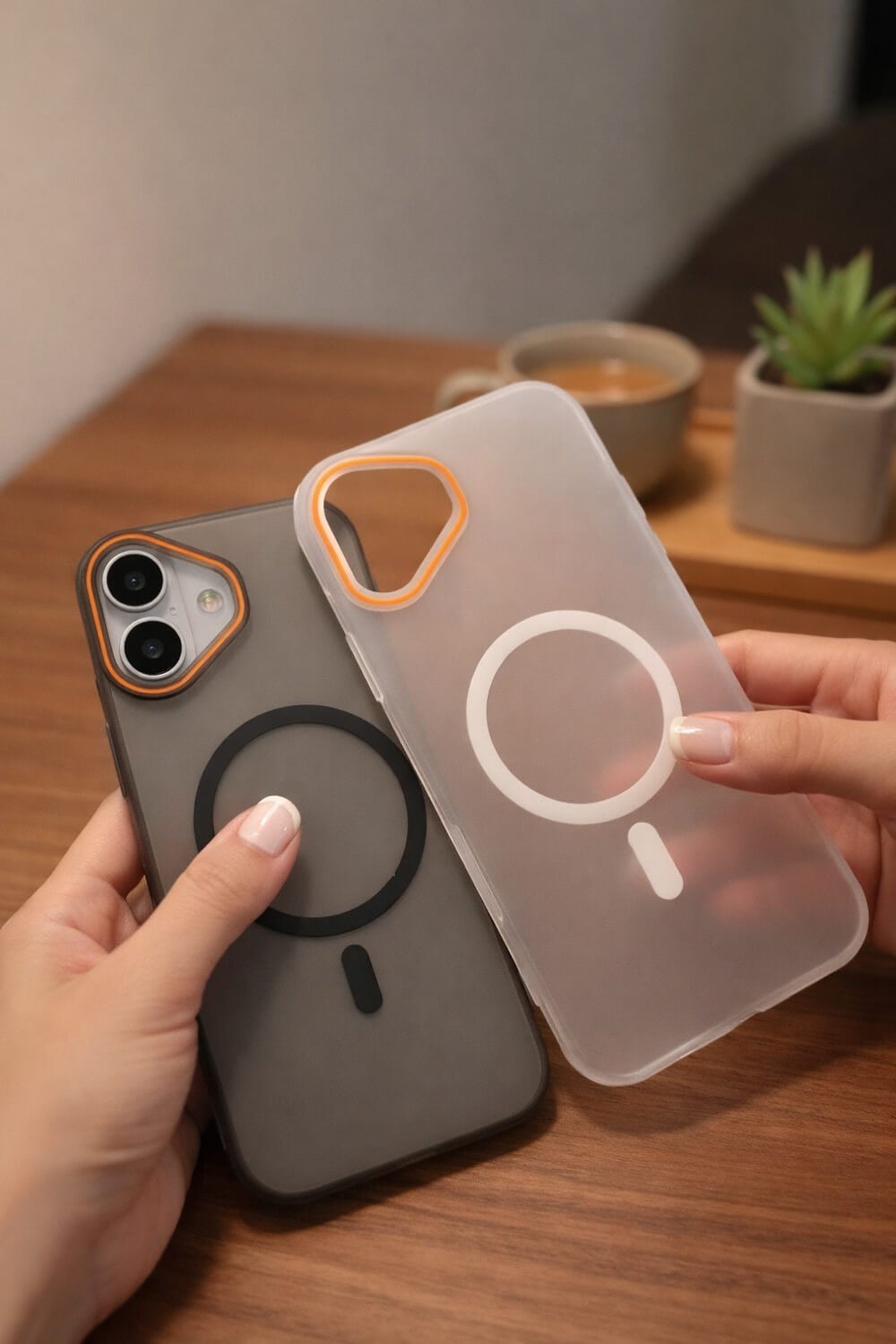 iPhone 16 Plus Uyumlu Magsafe Wireless Şarj Özellikli Mat Sert Arka Kapak Kılıf