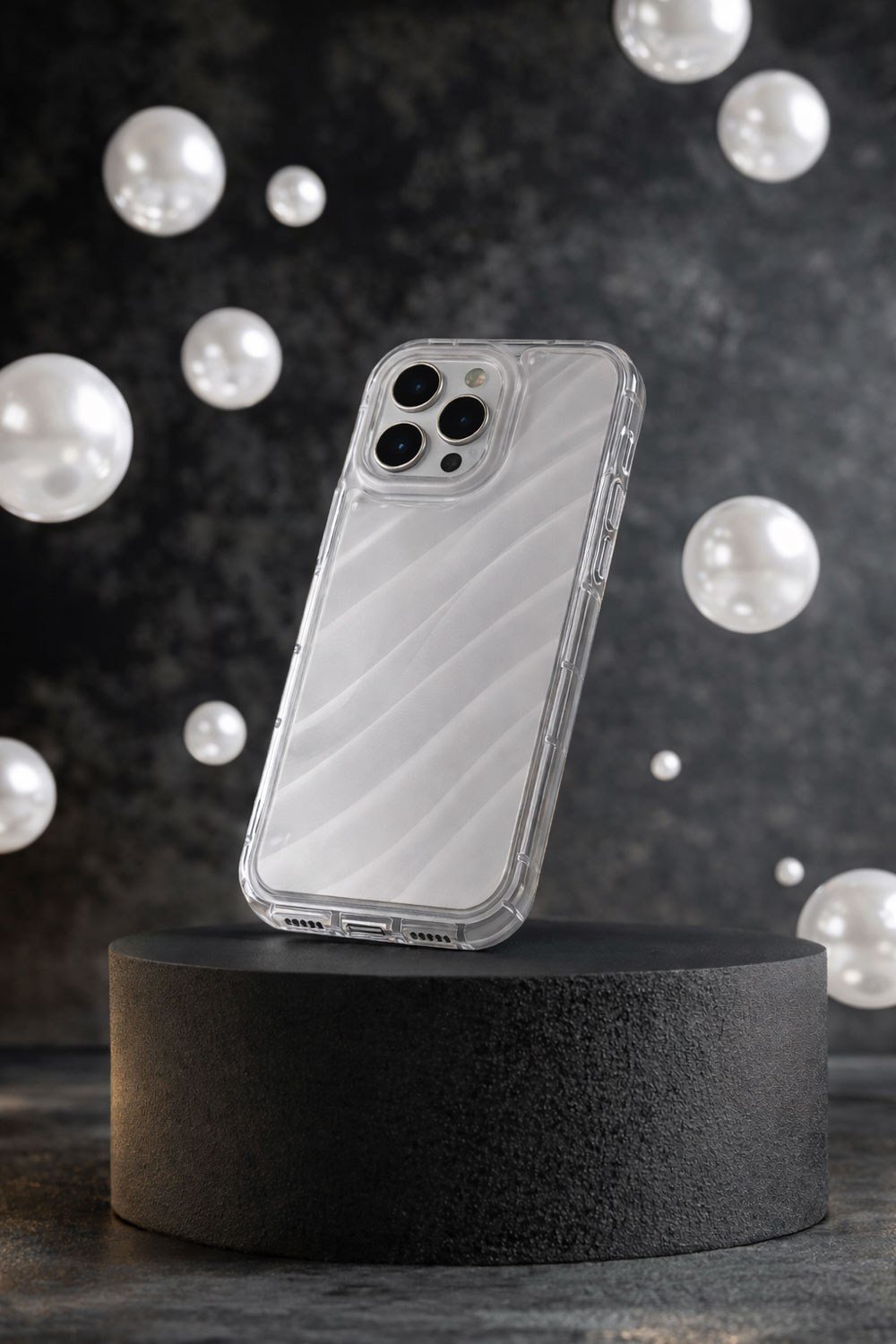 iPhone 16 Pro max Uyumlu Telefon Kılıfı Kamera Çıkıntılı Kabartmalı Parlak Desenli Darbe Emici Silikon Kılıf