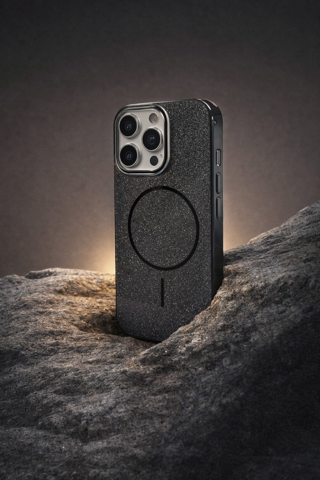iPhone 16 pro Uyumlu Telefon Kılıfı Magsafe Wireless Şarj Özellikli Simli Lüks Silikon Kılıf