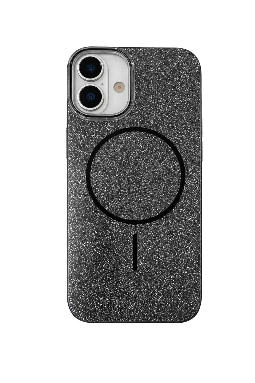 İphone 16 Uyumlu Telefon Kılıfı Magsafe Wireless Şarj Özellikli Simli Lüks Silikon Kılıf