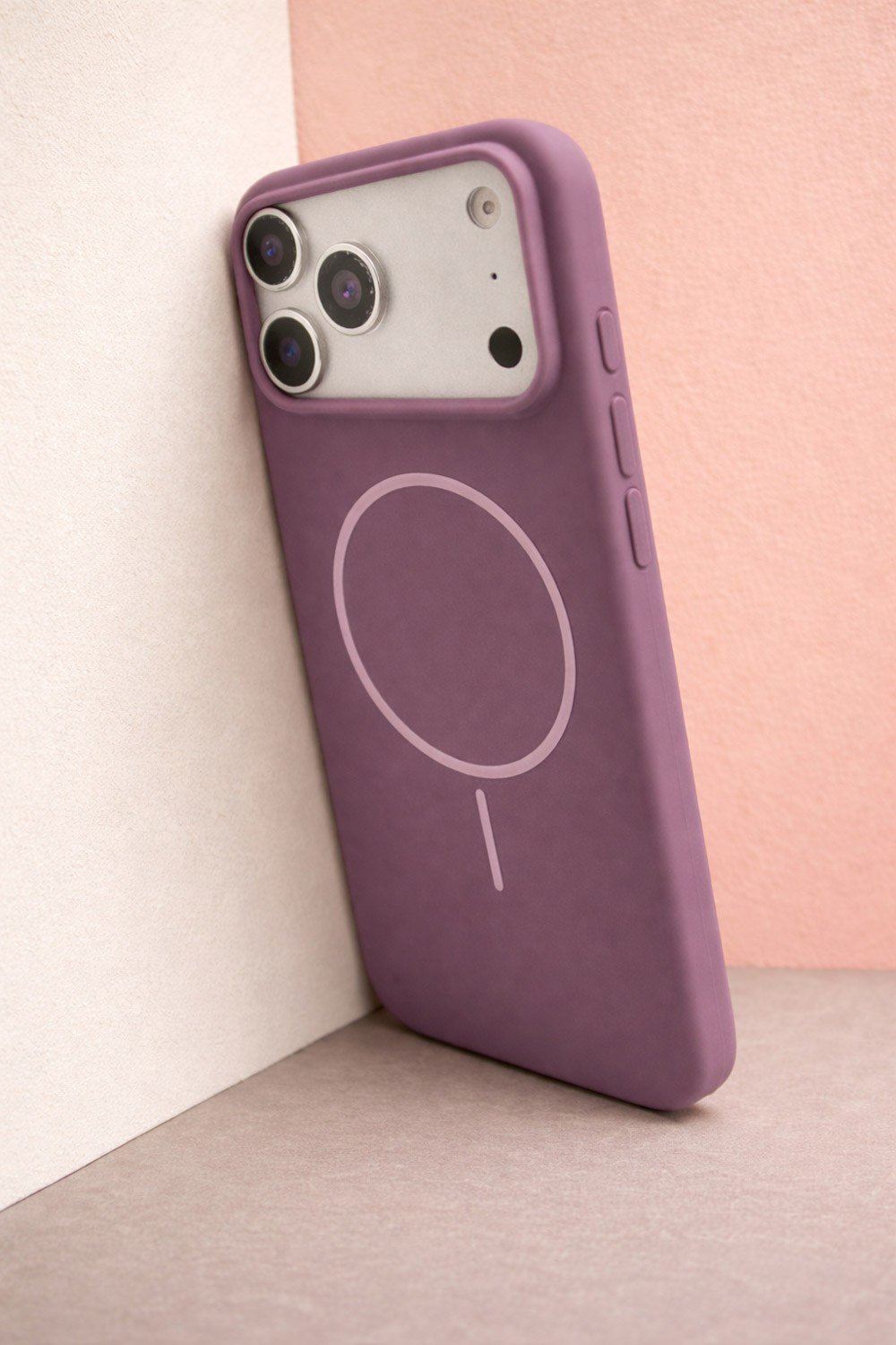 iPhone 17 Pro Max Uyumlu İçi Kadife Magsafe Wireless Şarz Özellikli Gül Kurusu Renkli Telefon Kılıfı