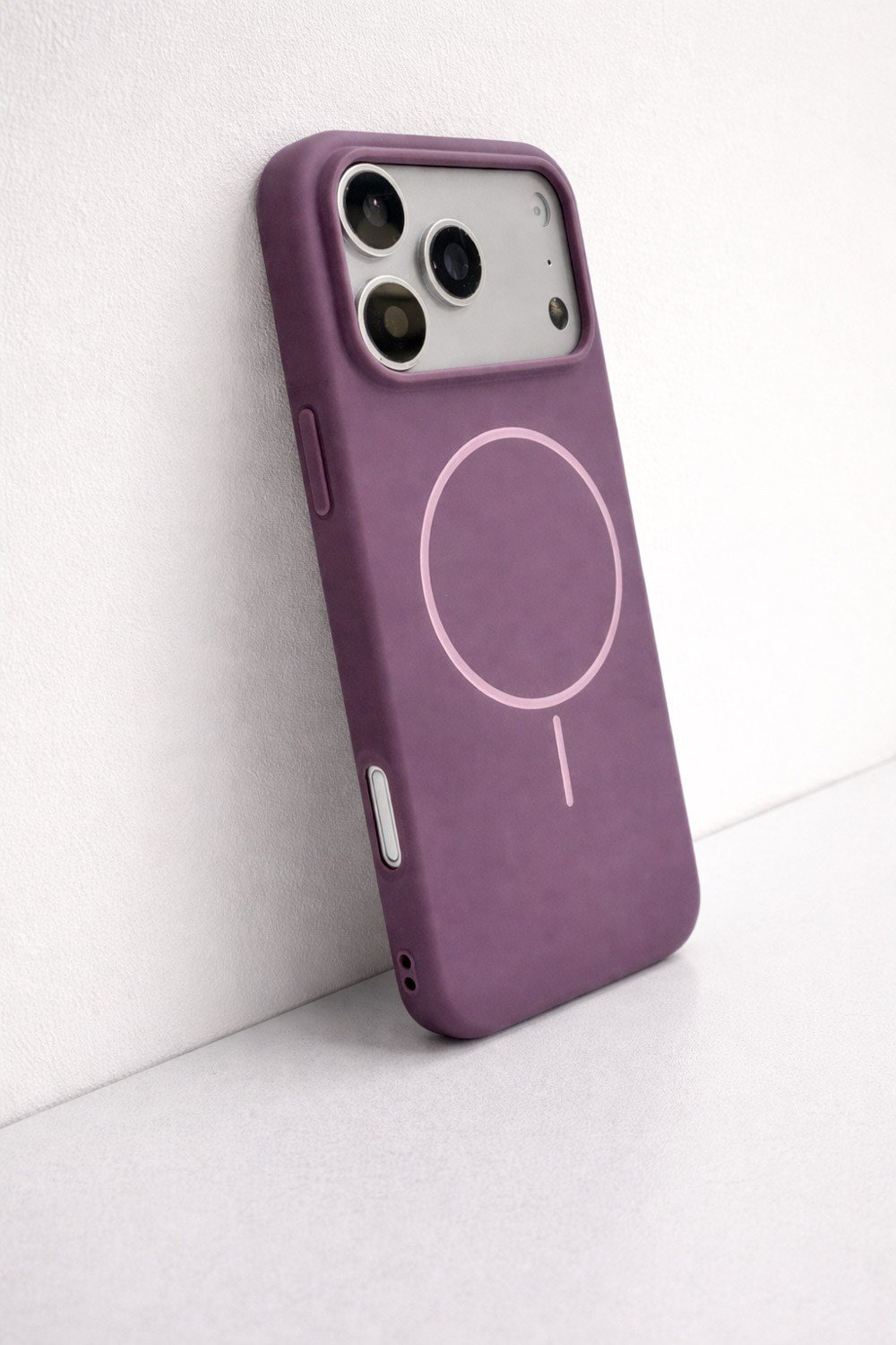 iPhone 17 Pro Uyumlu İçi Kadife Magsafe Wireless Şarz Özellikli Gül Kurusu Renkli Telefon Kılıfı