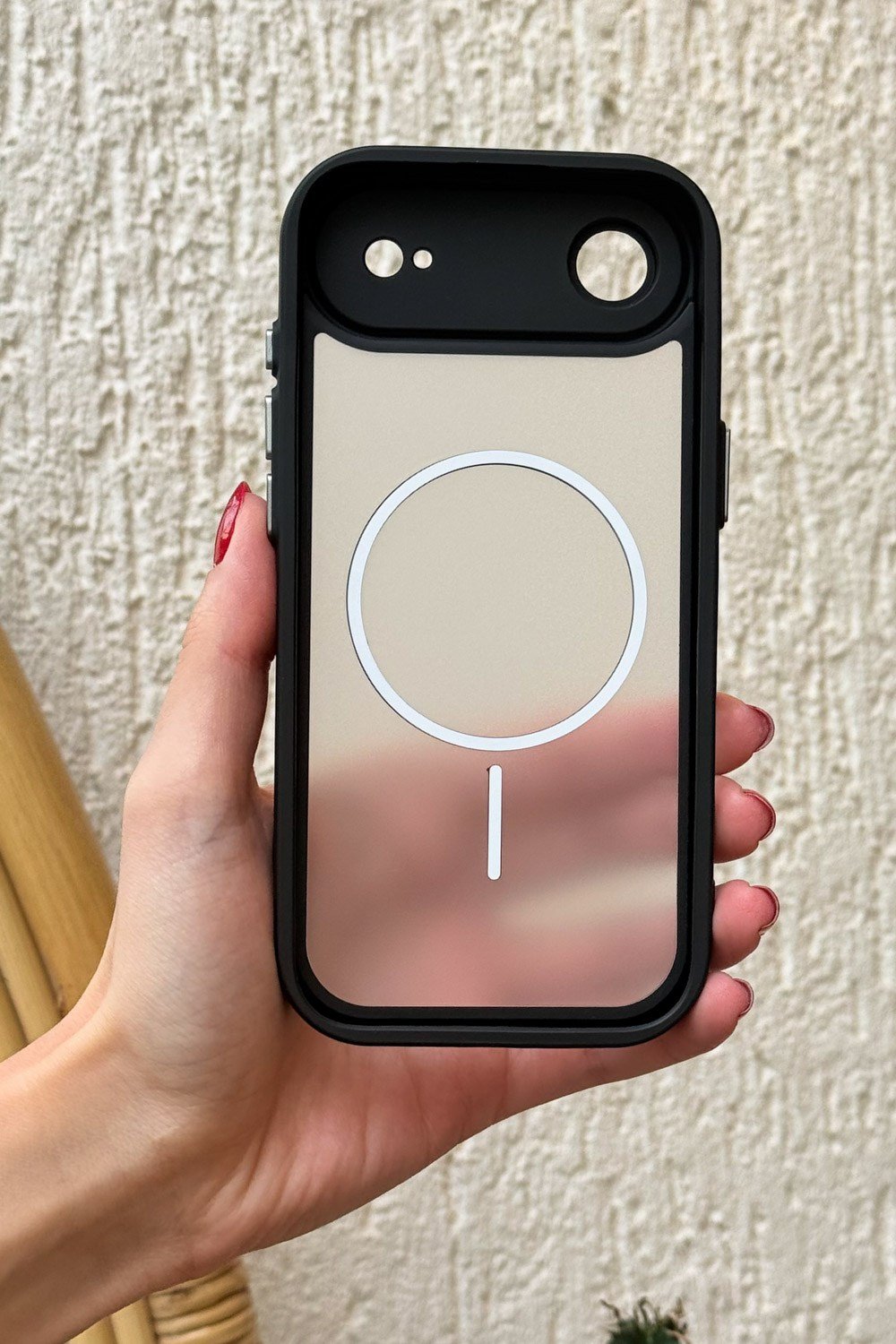 iPhone Air Uyumlu Kamera Korumalı Magsafe Wireless Şarj Özellikli Mat Silikon Siyah renkli Silikon Telefon Kılıfı
