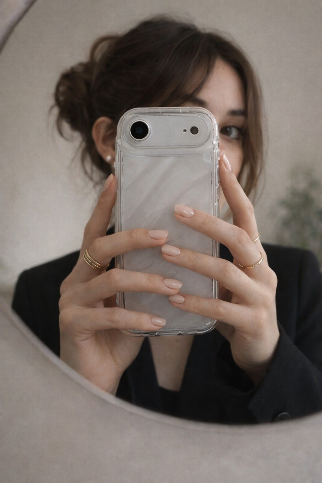 iPhone Air Uyumlu Telefon Kılıfı Kamera Çıkıntılı Kabartmalı Parlak Desenli Darbe Emici Silikon Kılıf
